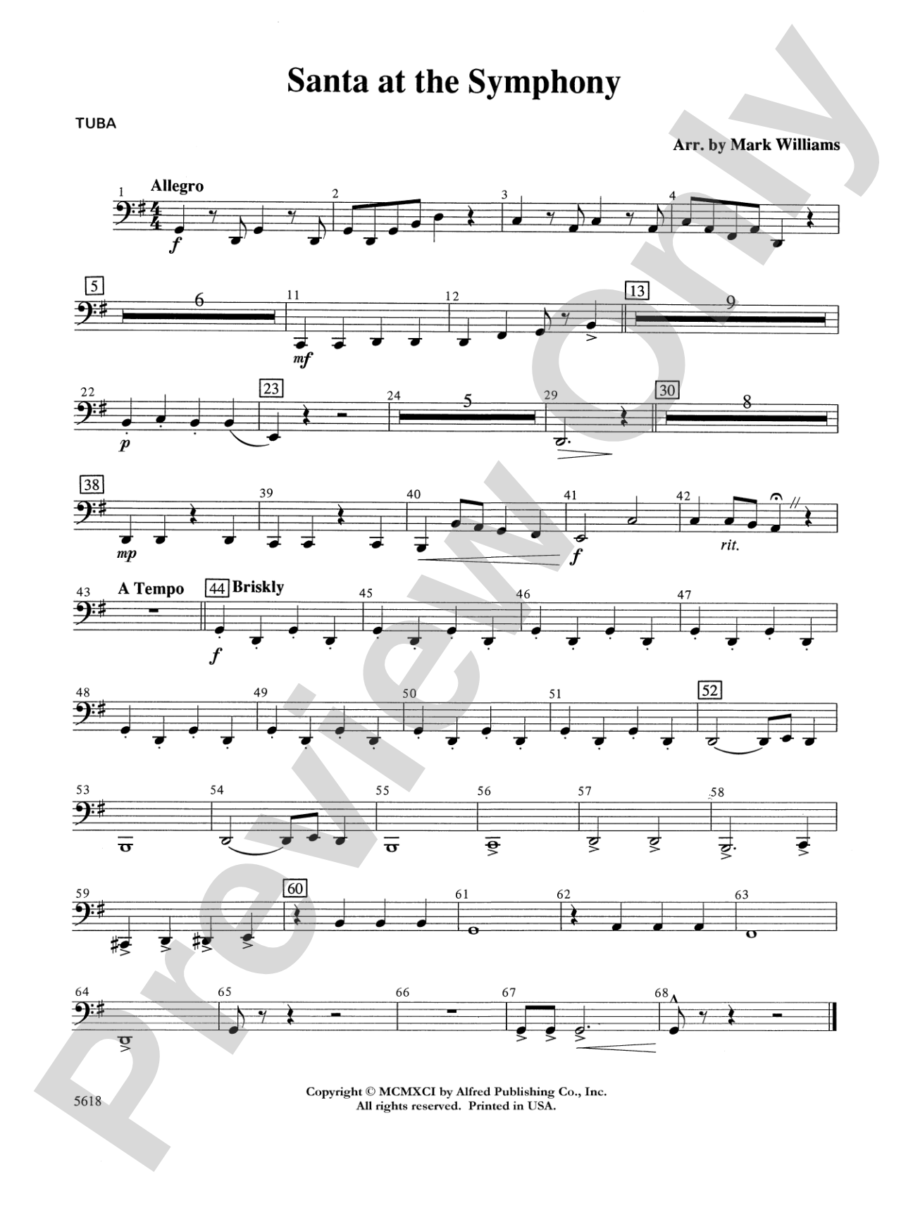 Santa at the Symphony (also playable by strings only): Tuba