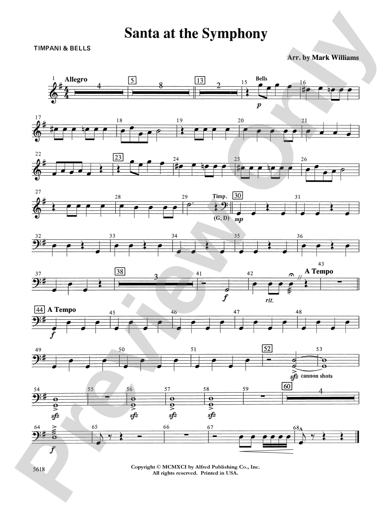 Santa at the Symphony (also playable by strings only): Timpani