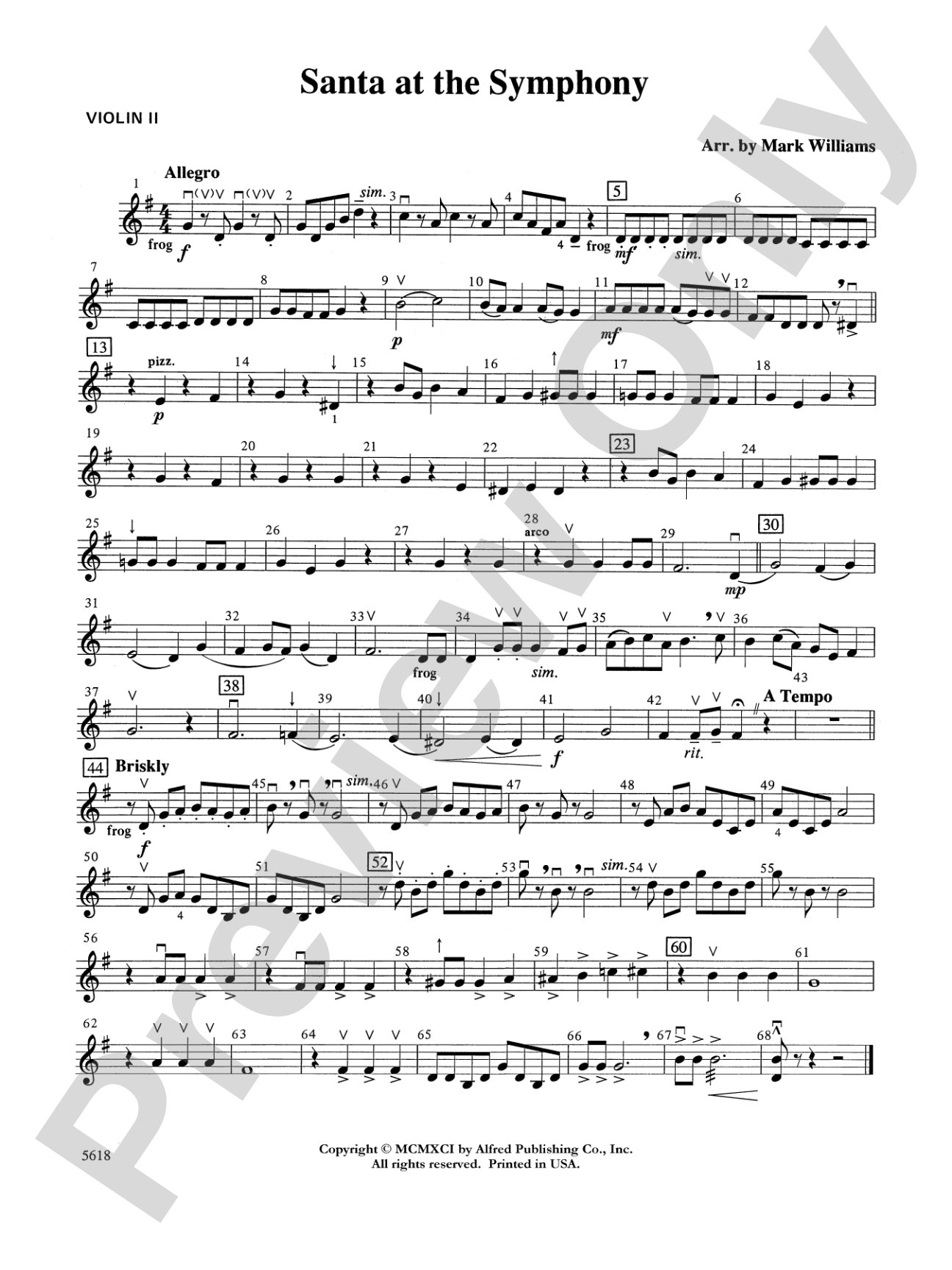 Santa at the Symphony (also playable by strings only): 2nd Violin