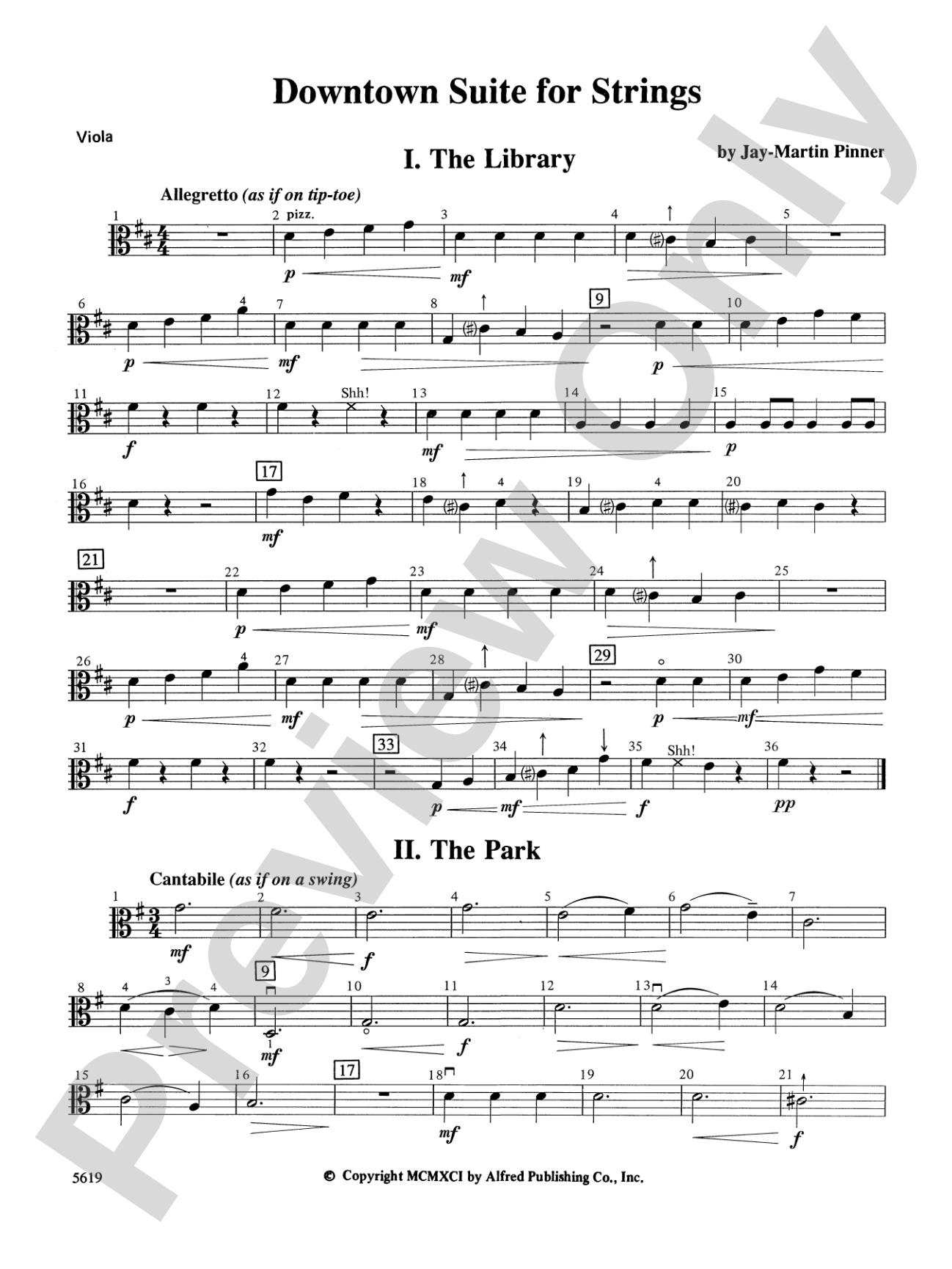 Downtown Suite for Strings: Viola