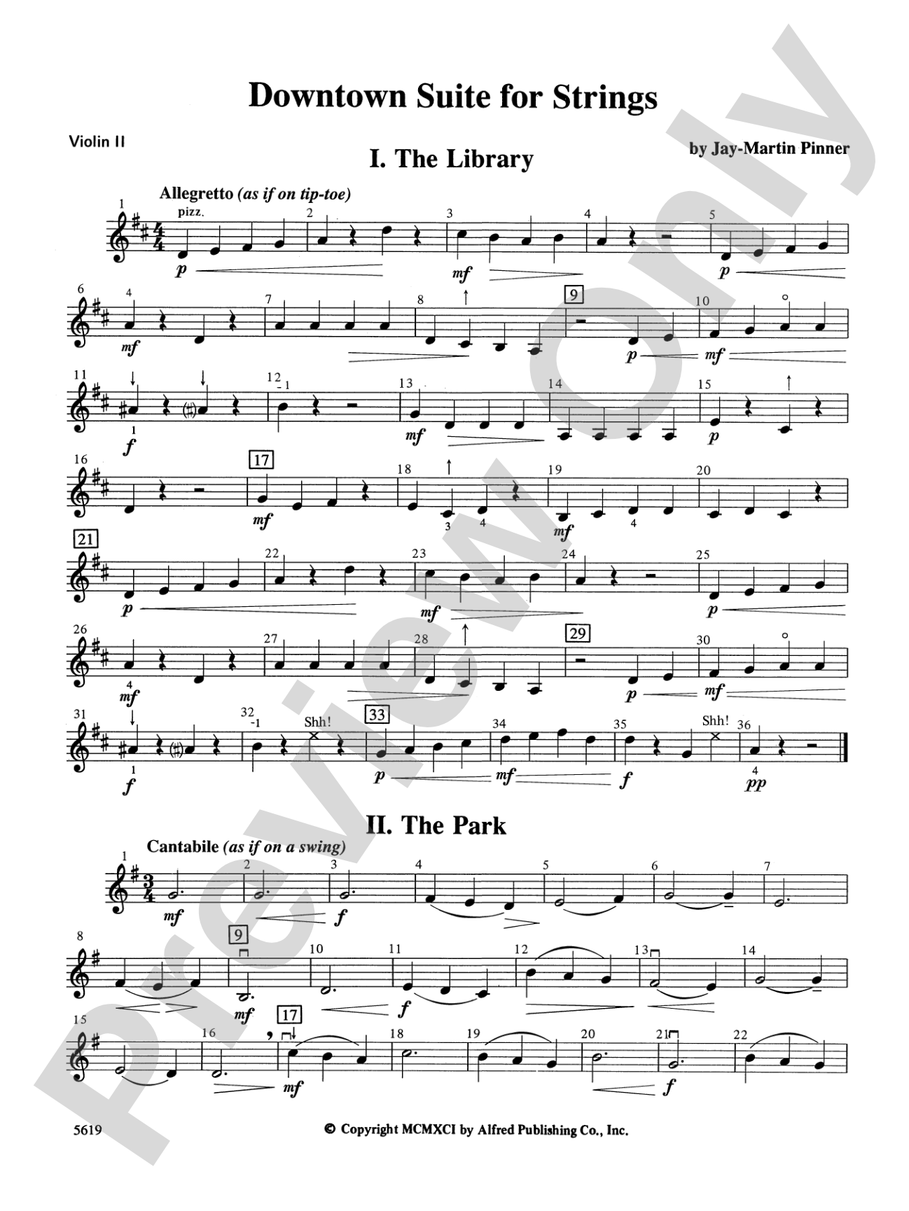 Downtown Suite for Strings: 2nd Violin