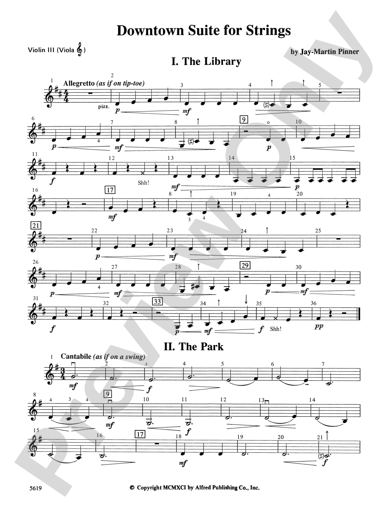 Downtown Suite for Strings: 3rd Violin (Viola [TC])