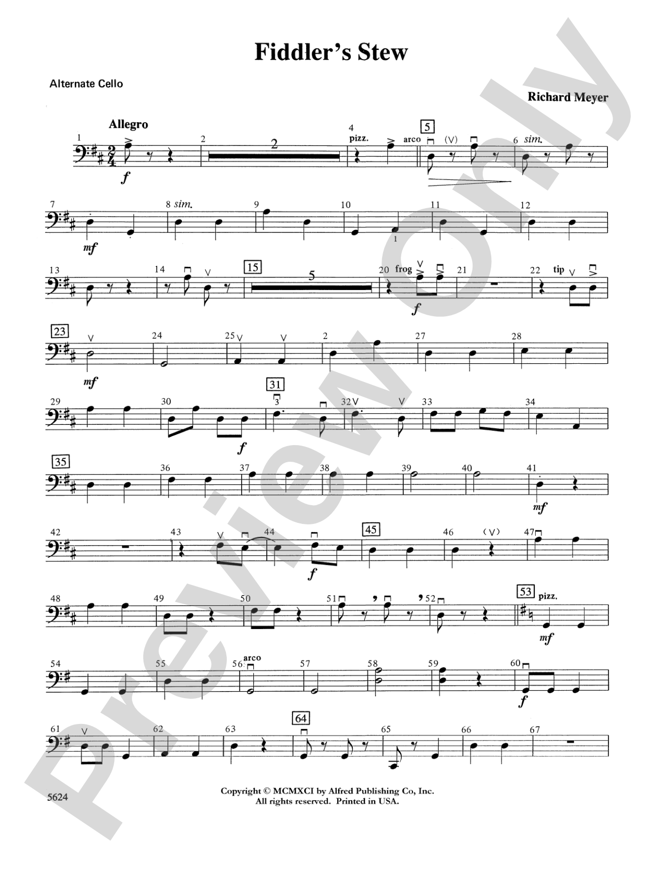 Fiddler's Stew: Alternate Cello