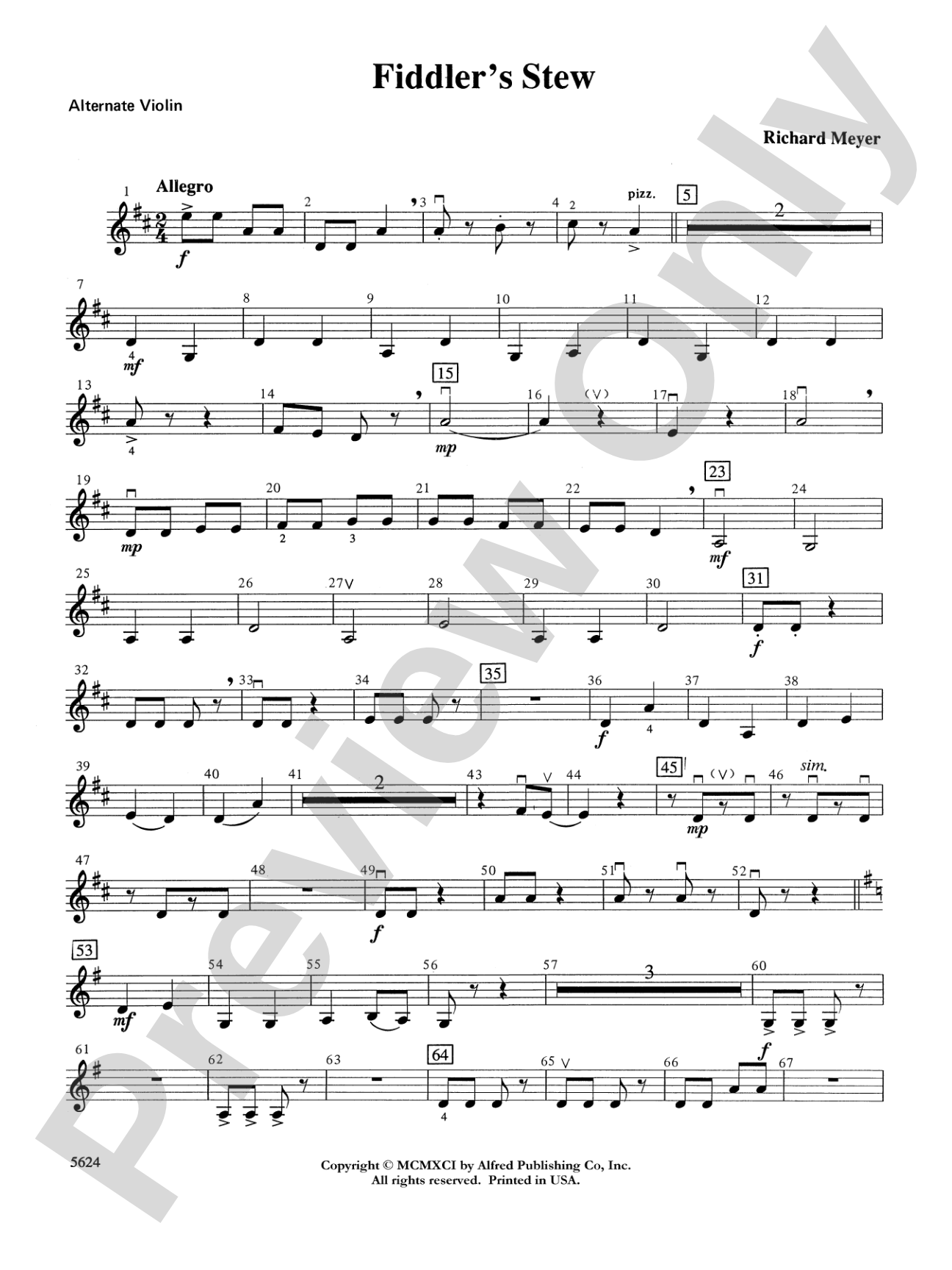 Fiddler's Stew: Alternate Violin