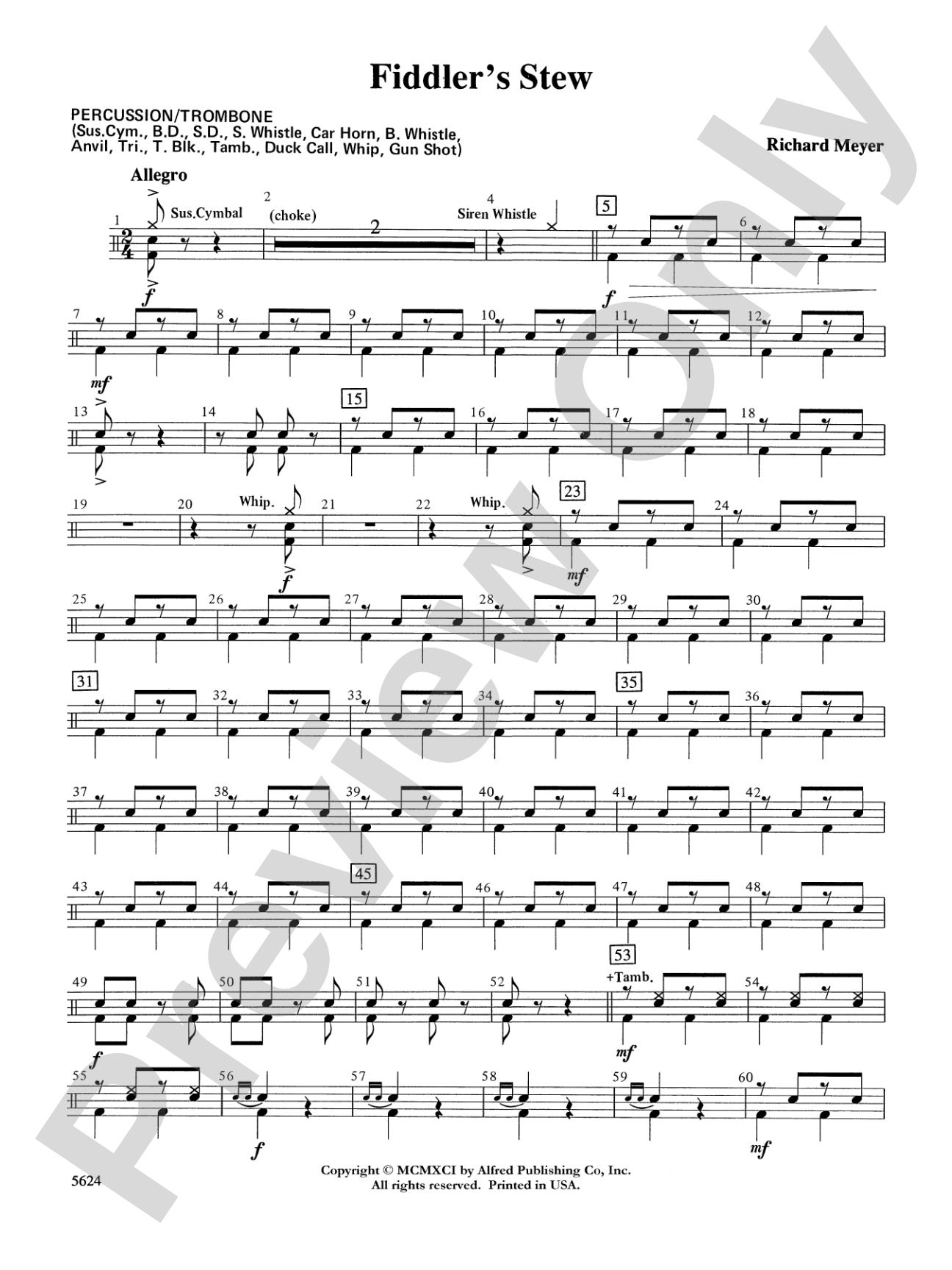 Fiddler's Stew: 1st Percussion