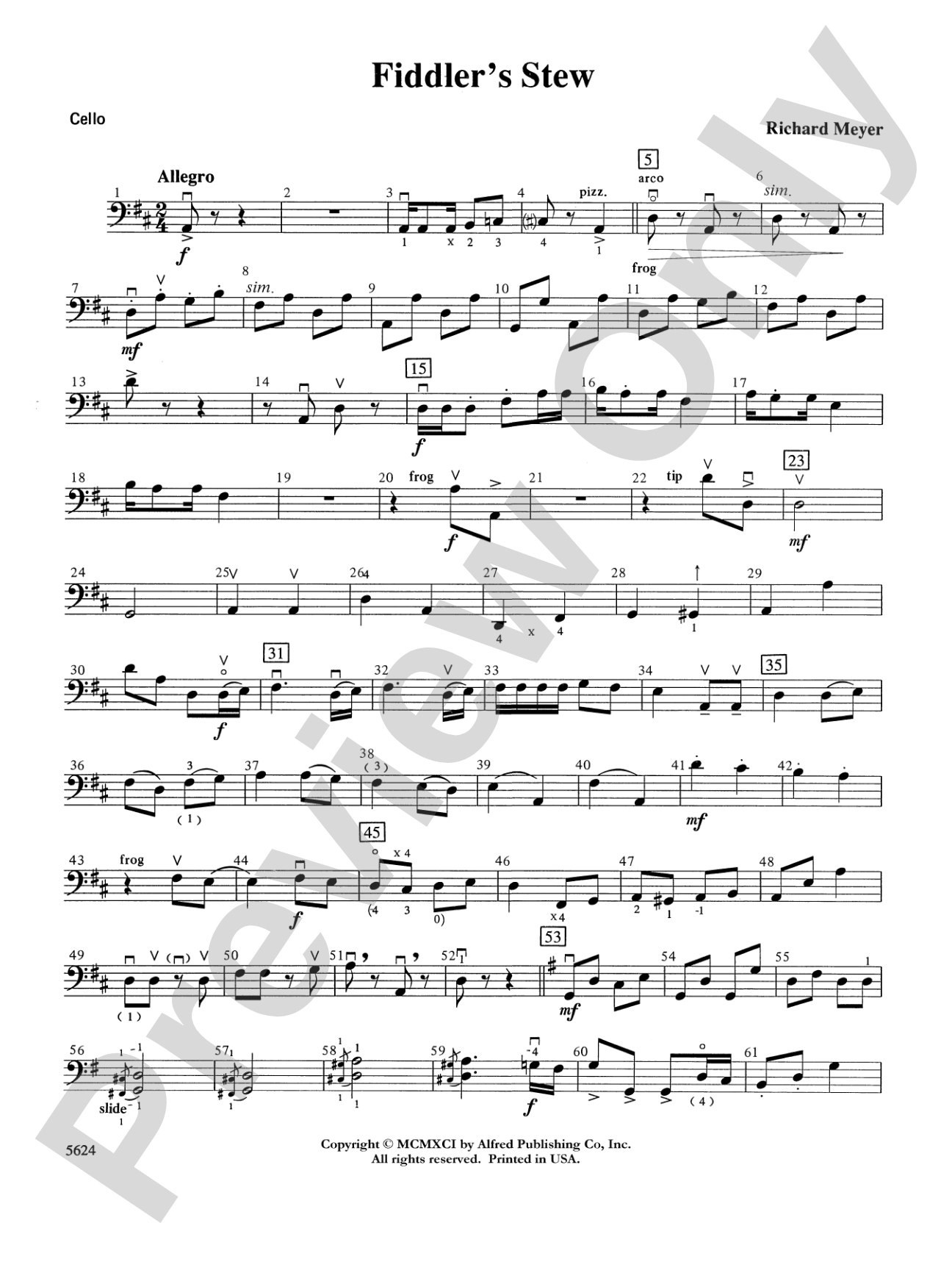 Fiddler's Stew: Cello