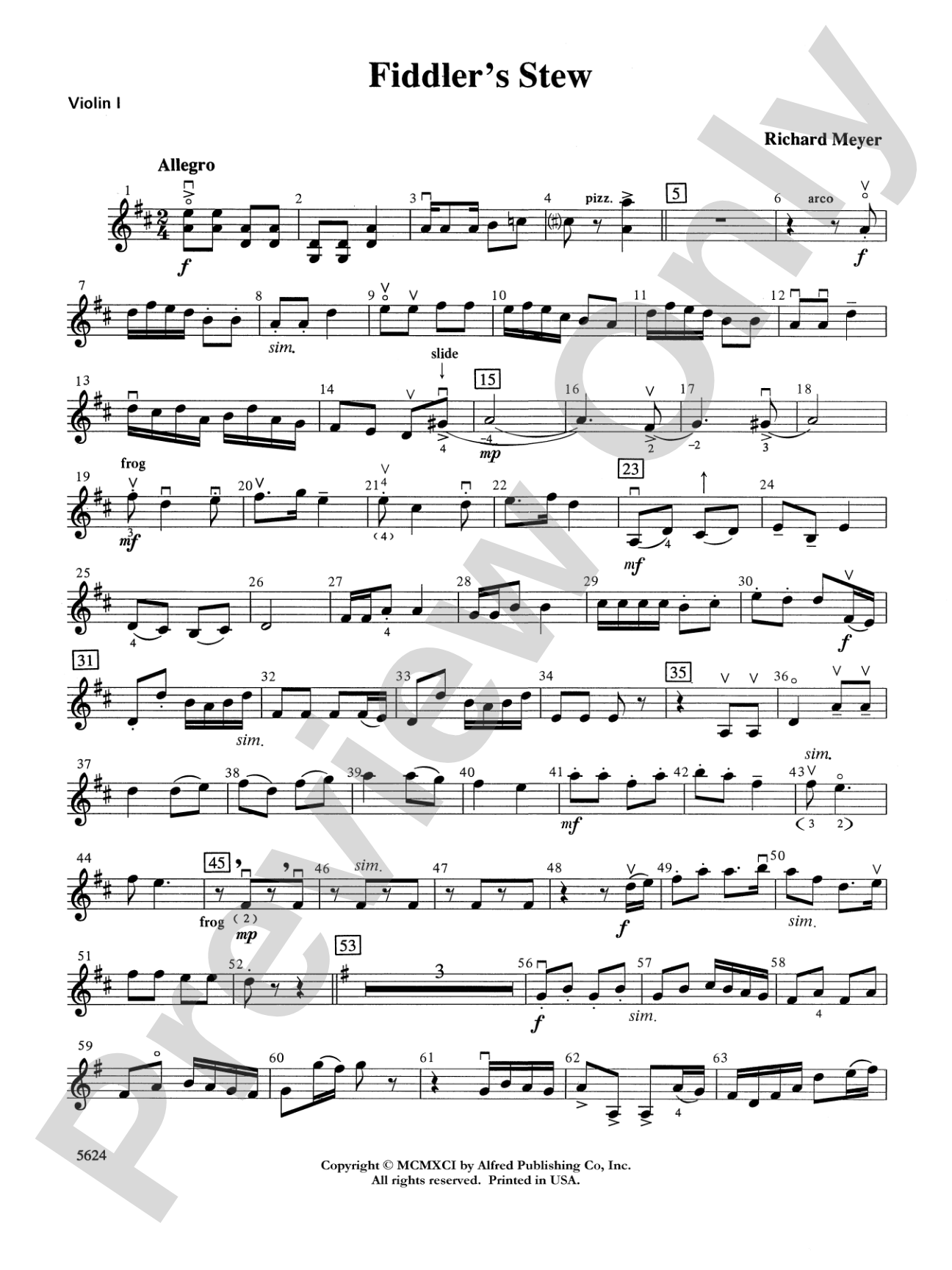 Fiddler's Stew: 1st Violin