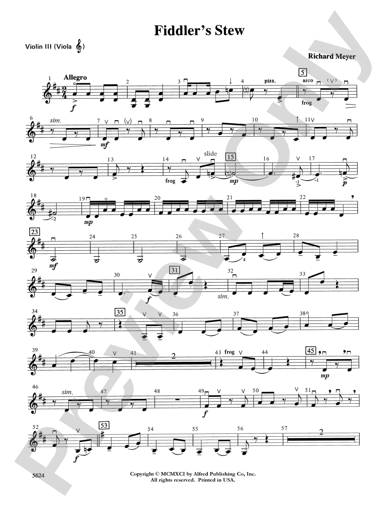 Fiddler's Stew: 3rd Violin (Viola [TC])
