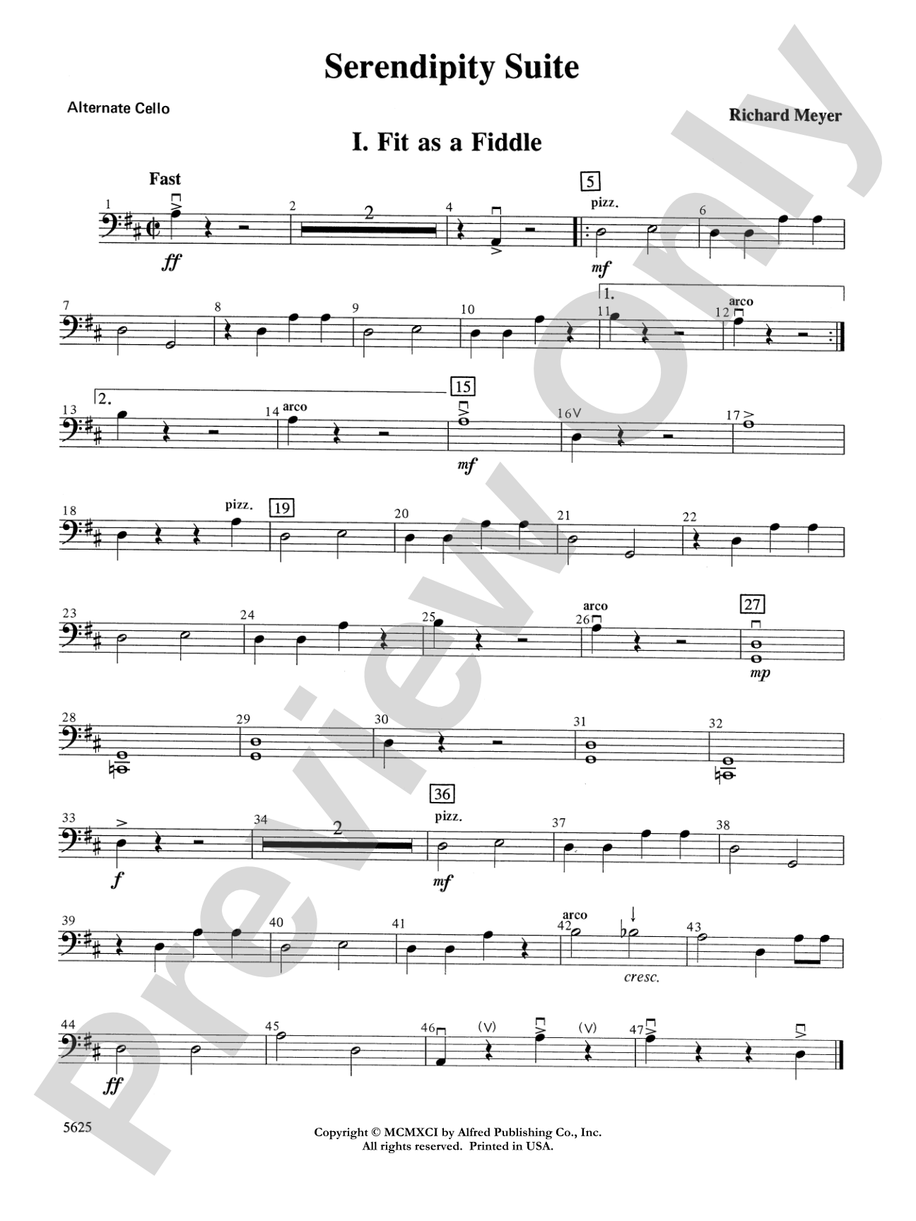 Serendipity Suite: Alternate Cello