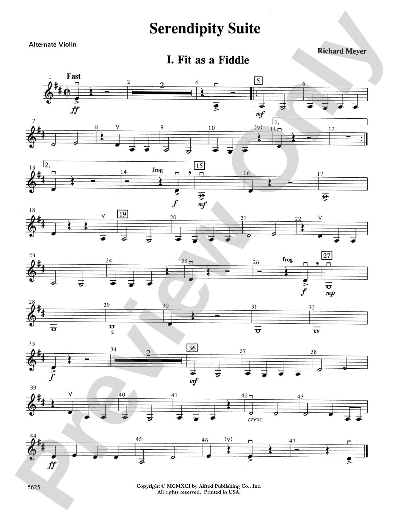 Serendipity Suite: Alternate Violin