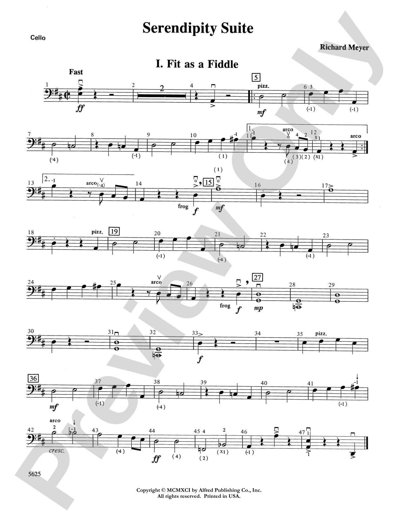 Serendipity Suite: Cello