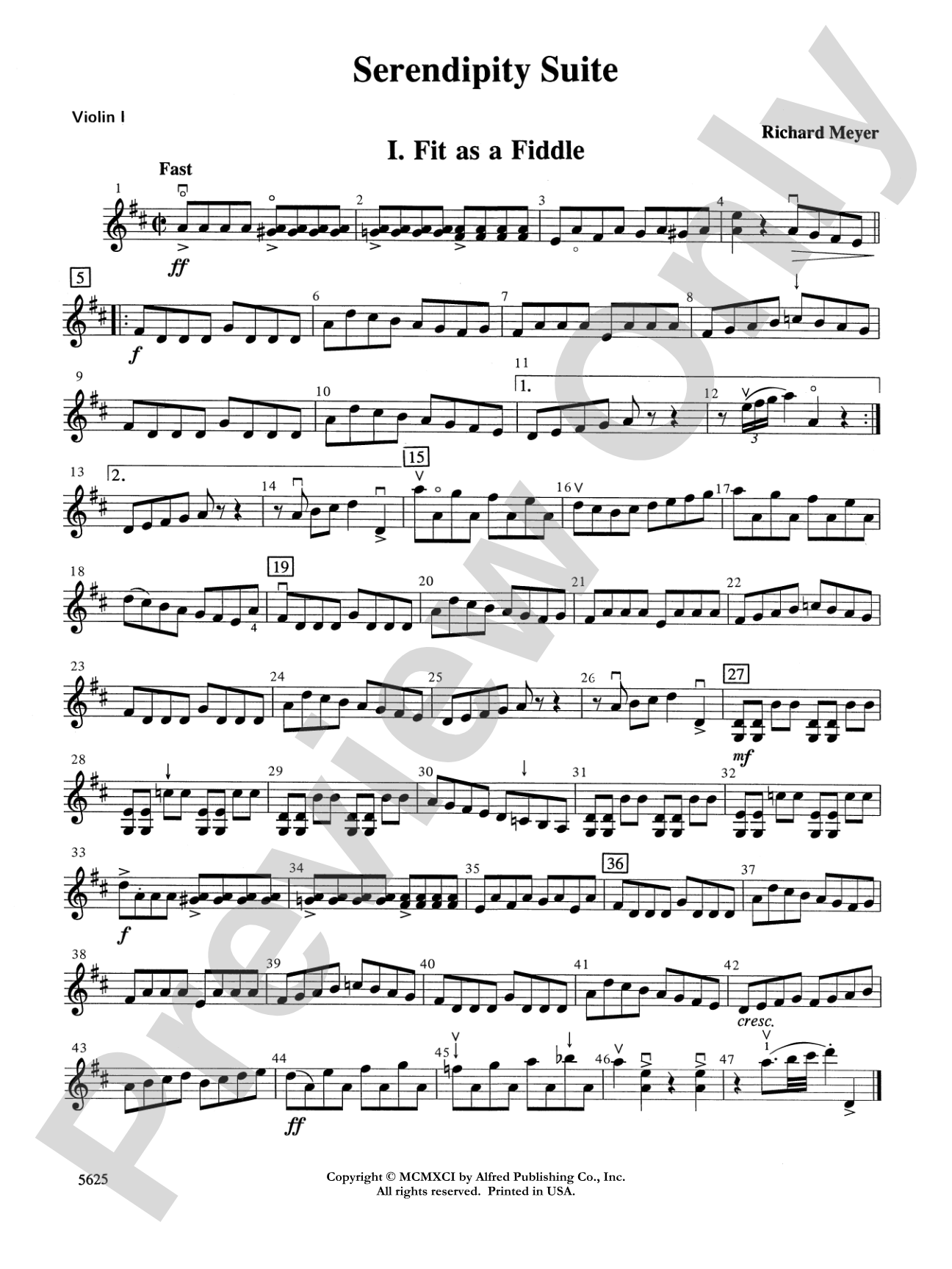 Serendipity Suite: 1st Violin