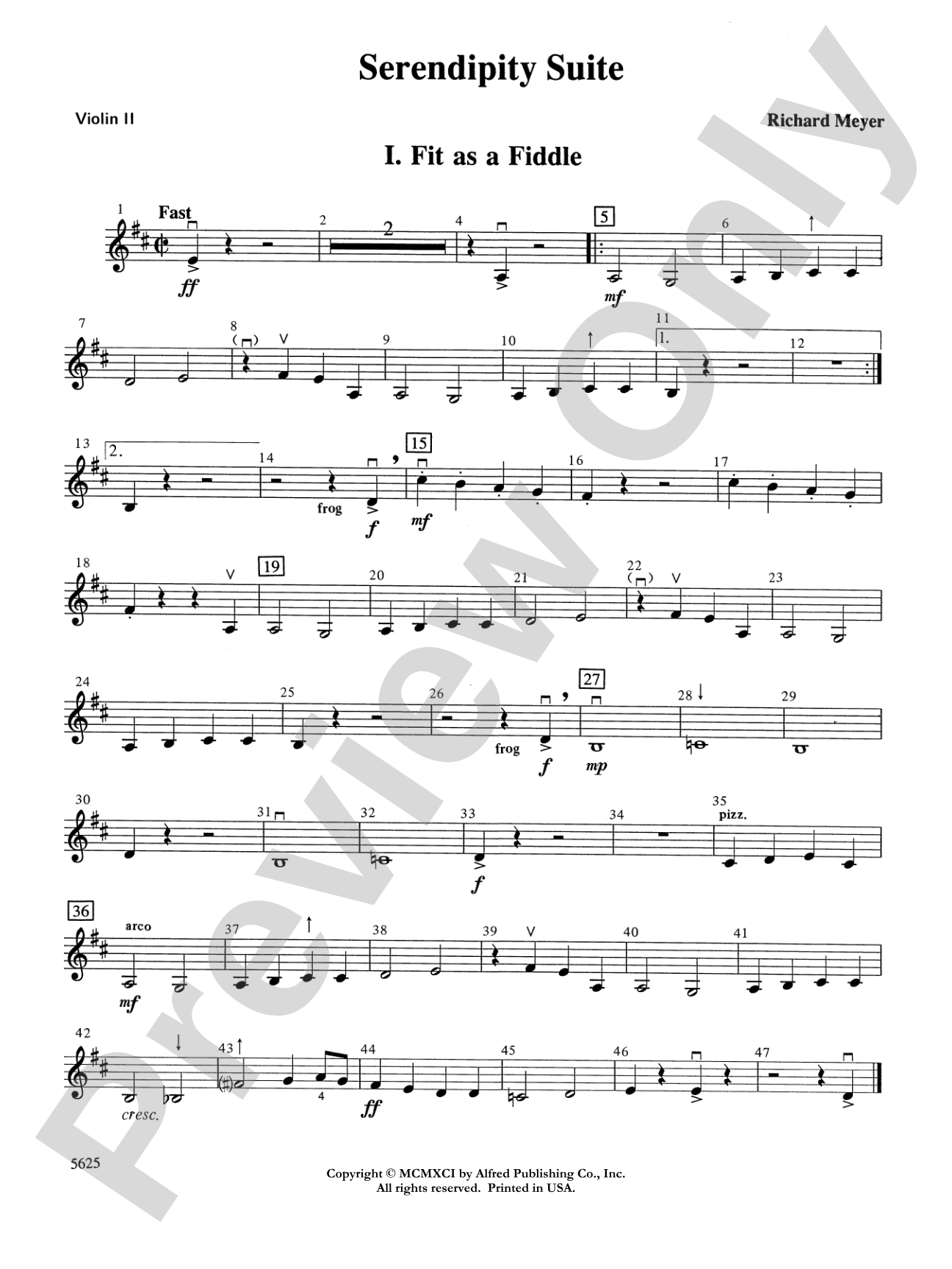 Serendipity Suite: 2nd Violin