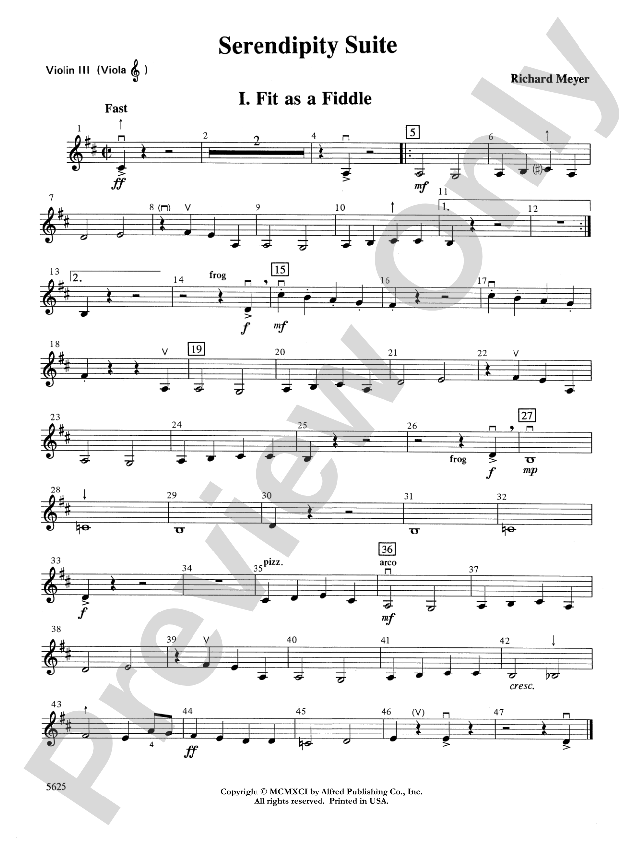 Serendipity Suite: 3rd Violin (Viola [TC])