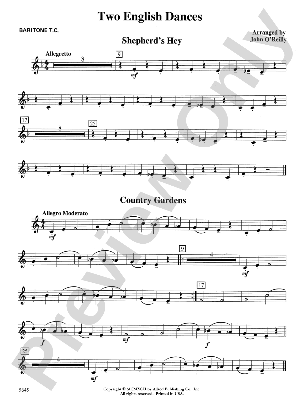 Two English Dances: Baritone T.C.