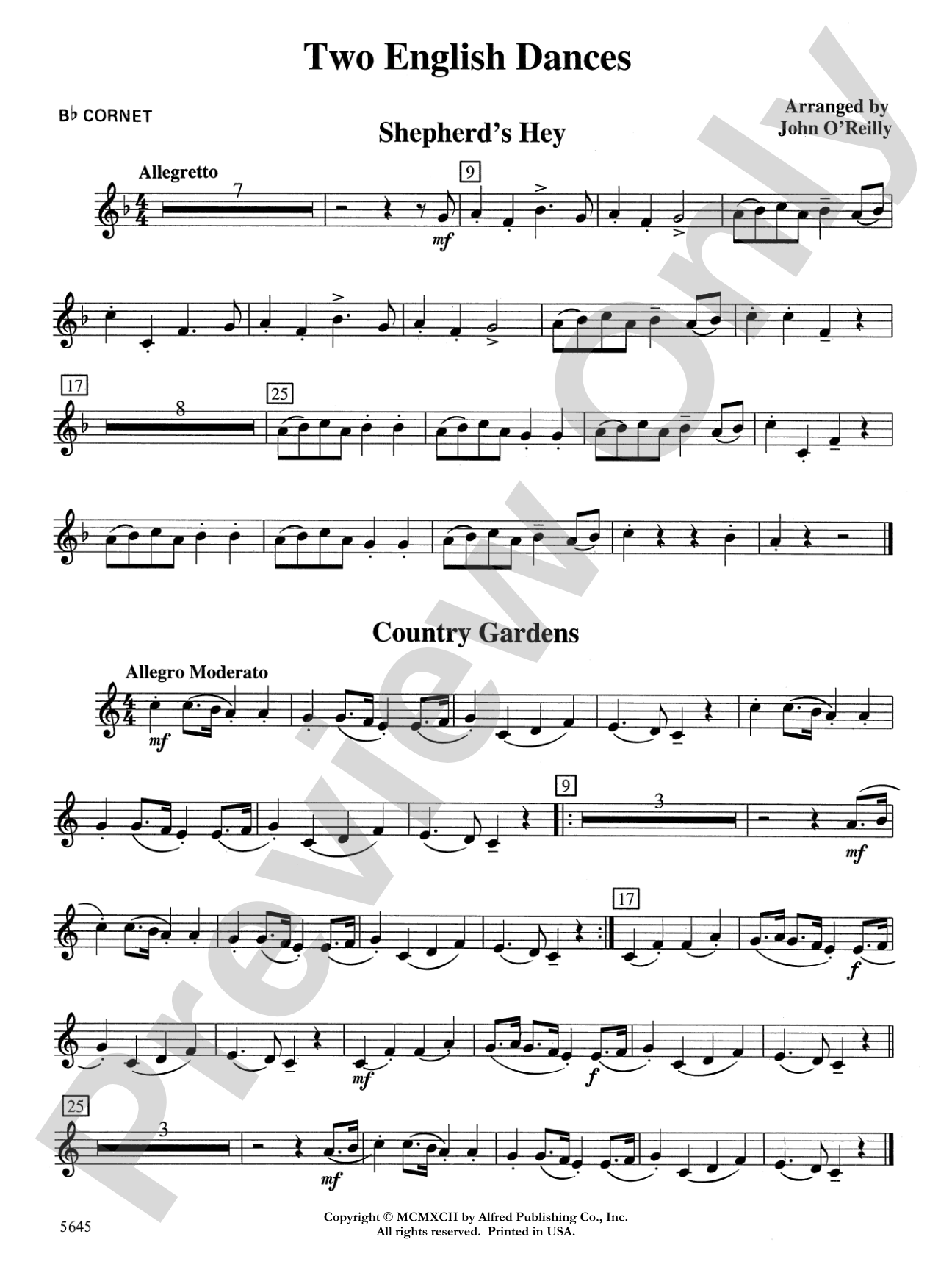 Two English Dances: 1st B-flat Cornet