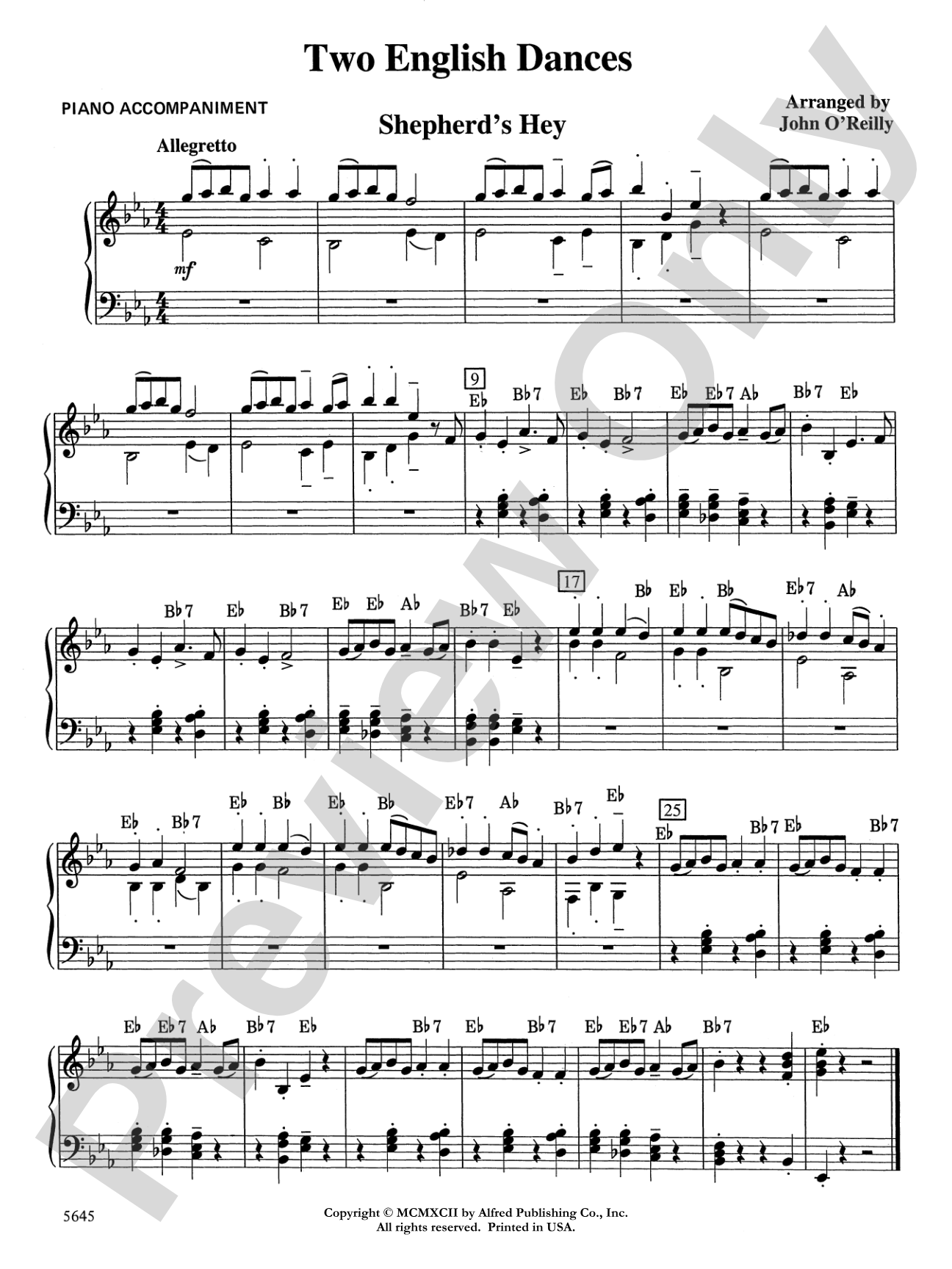 Two English Dances: Piano Accompaniment