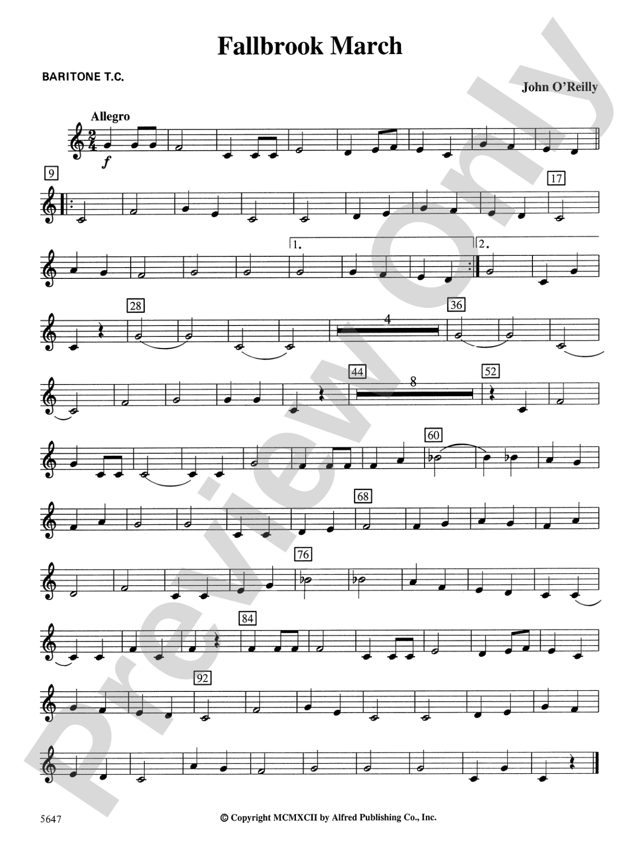 Fallbrook March: Baritone T.C.