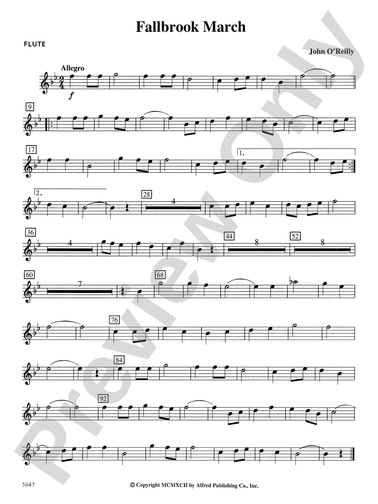 Fallbrook March: Flute