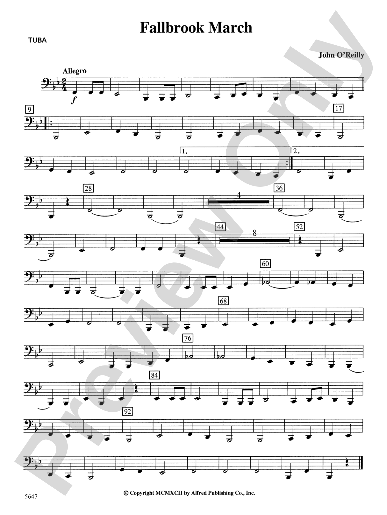 Fallbrook March: Tuba