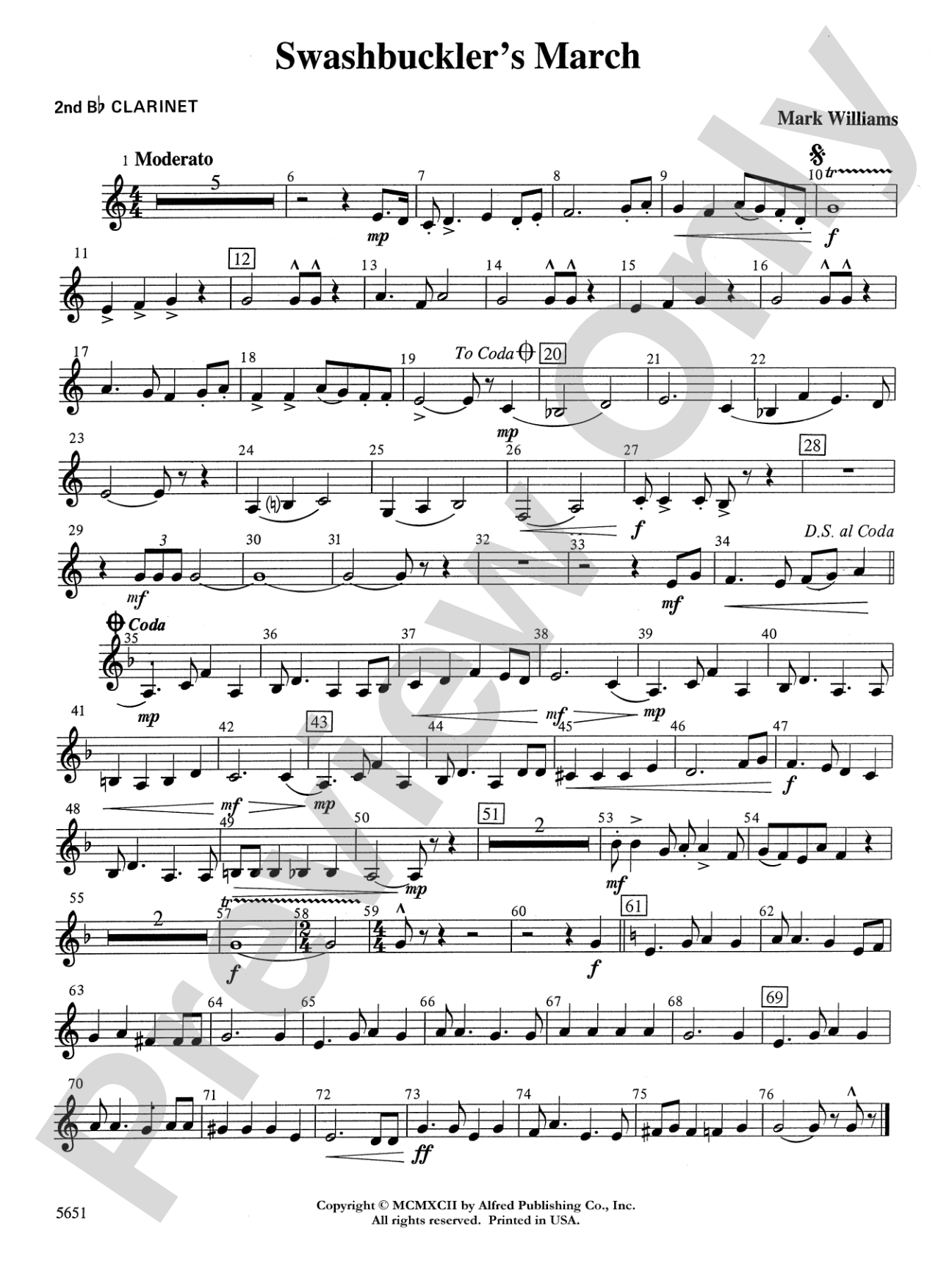 Swashbuckler's March: 2nd B-flat Clarinet