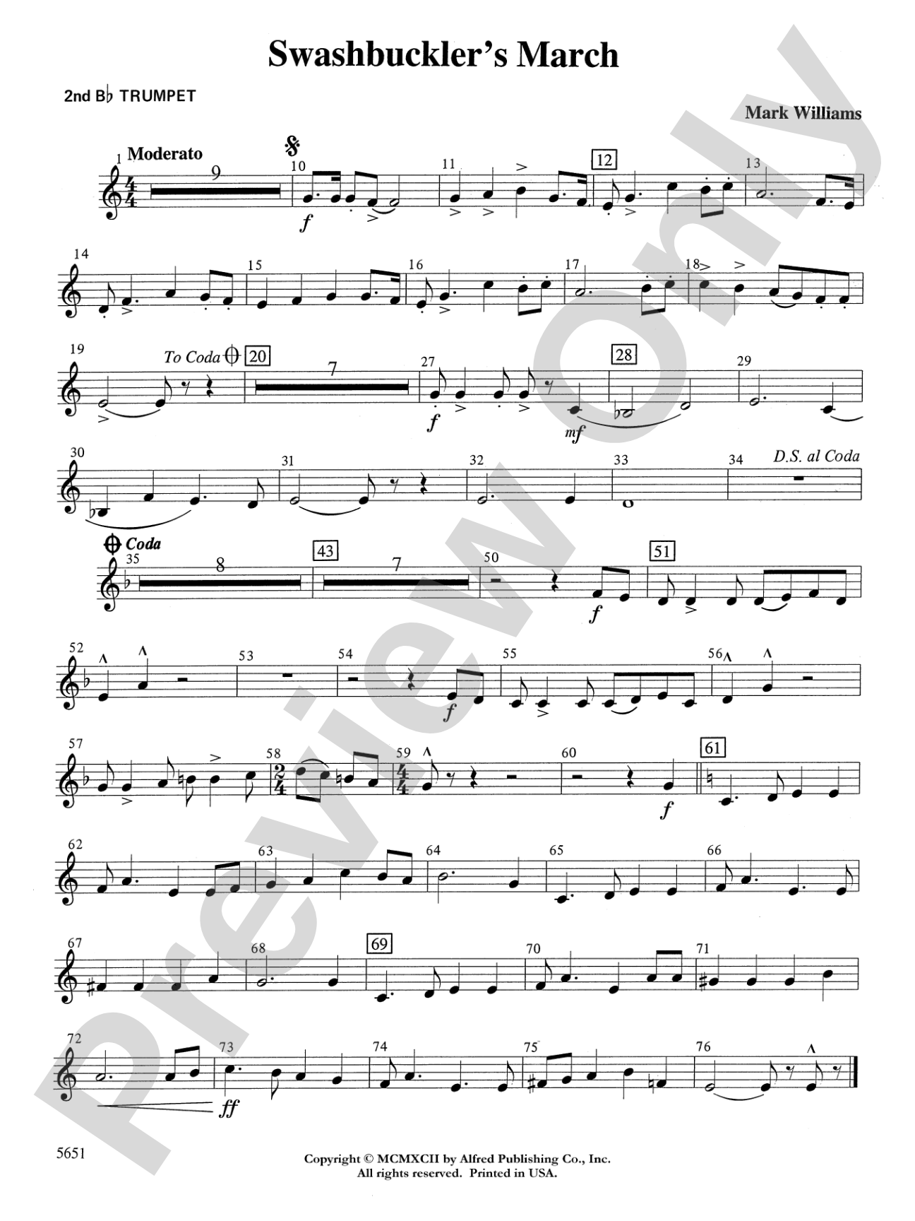 Swashbuckler's March: 2nd B-flat Trumpet