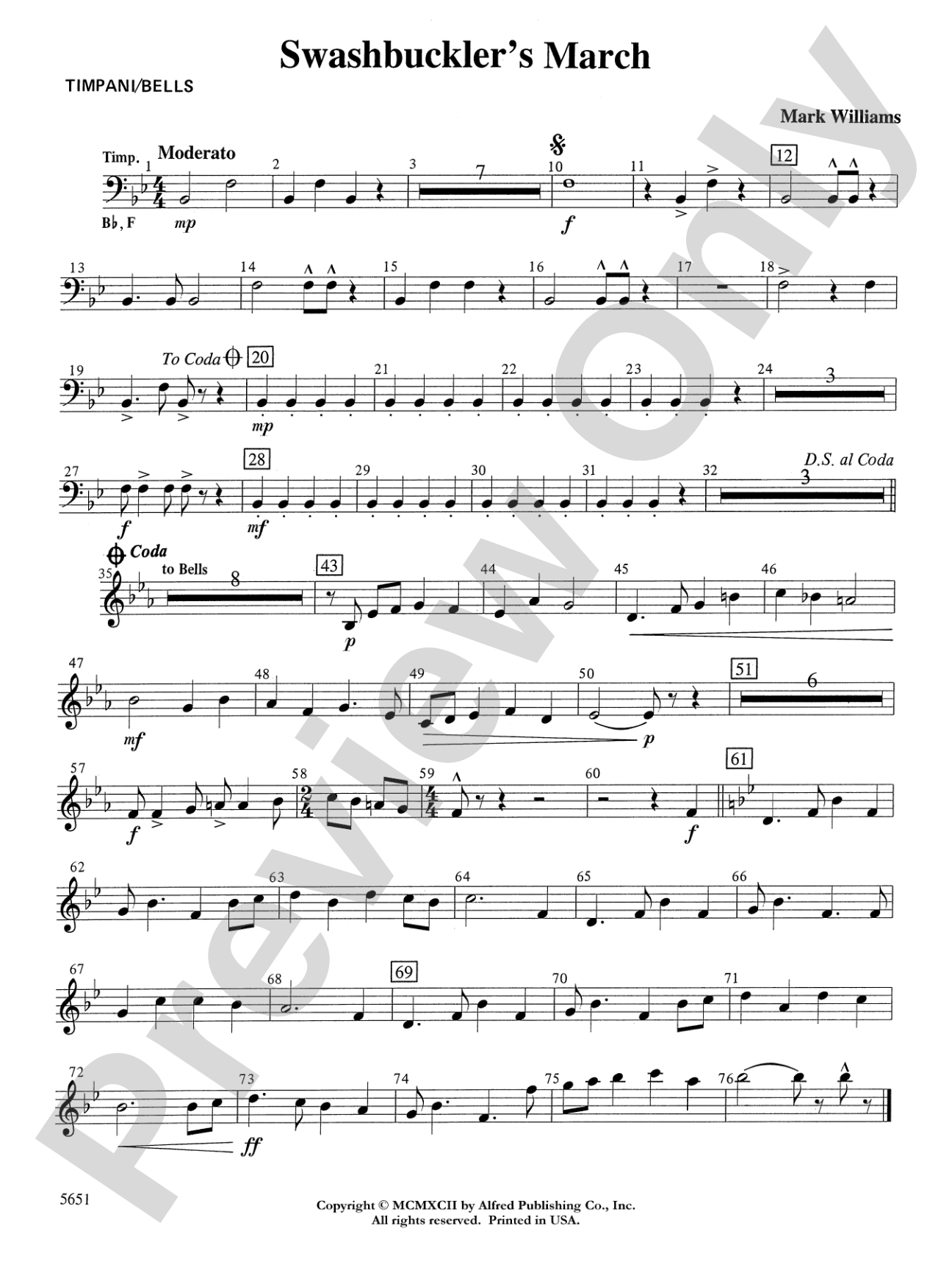 Swashbuckler's March: Timpani