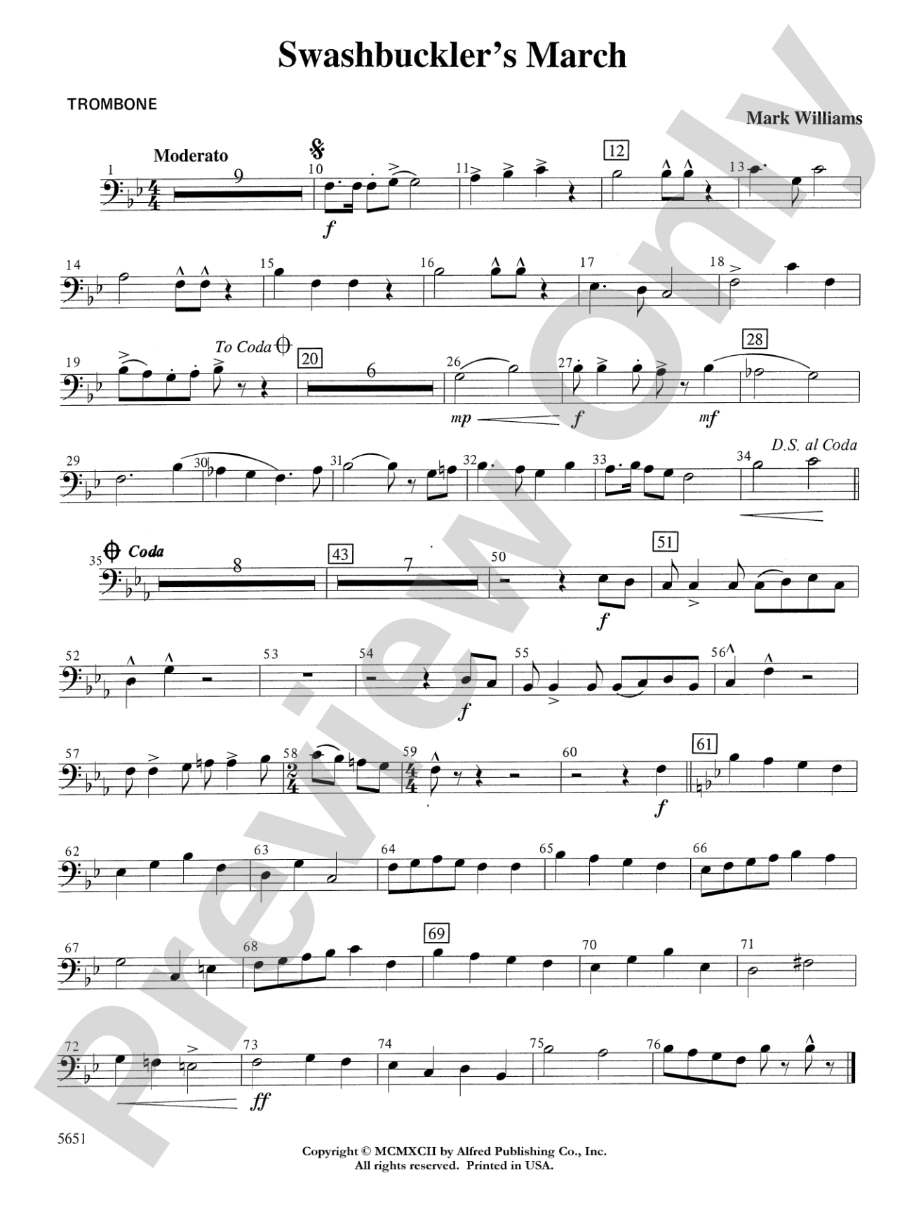 Swashbuckler's March: 1st Trombone