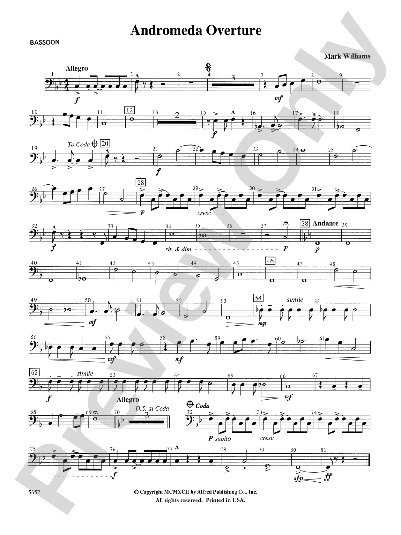 Andromeda Overture: Bassoon