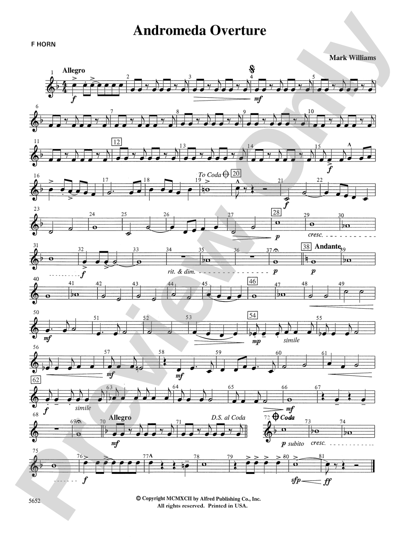 Andromeda Overture: 1st F Horn