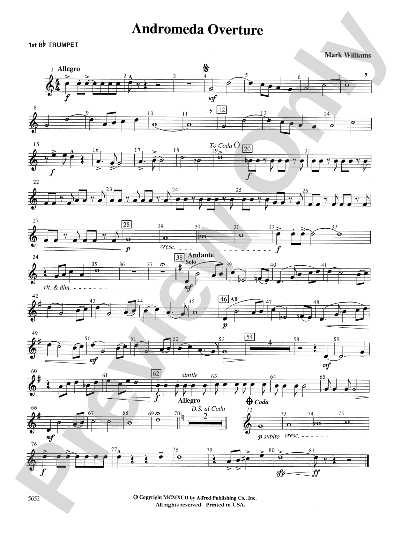 Andromeda Overture: 1st B-flat Trumpet