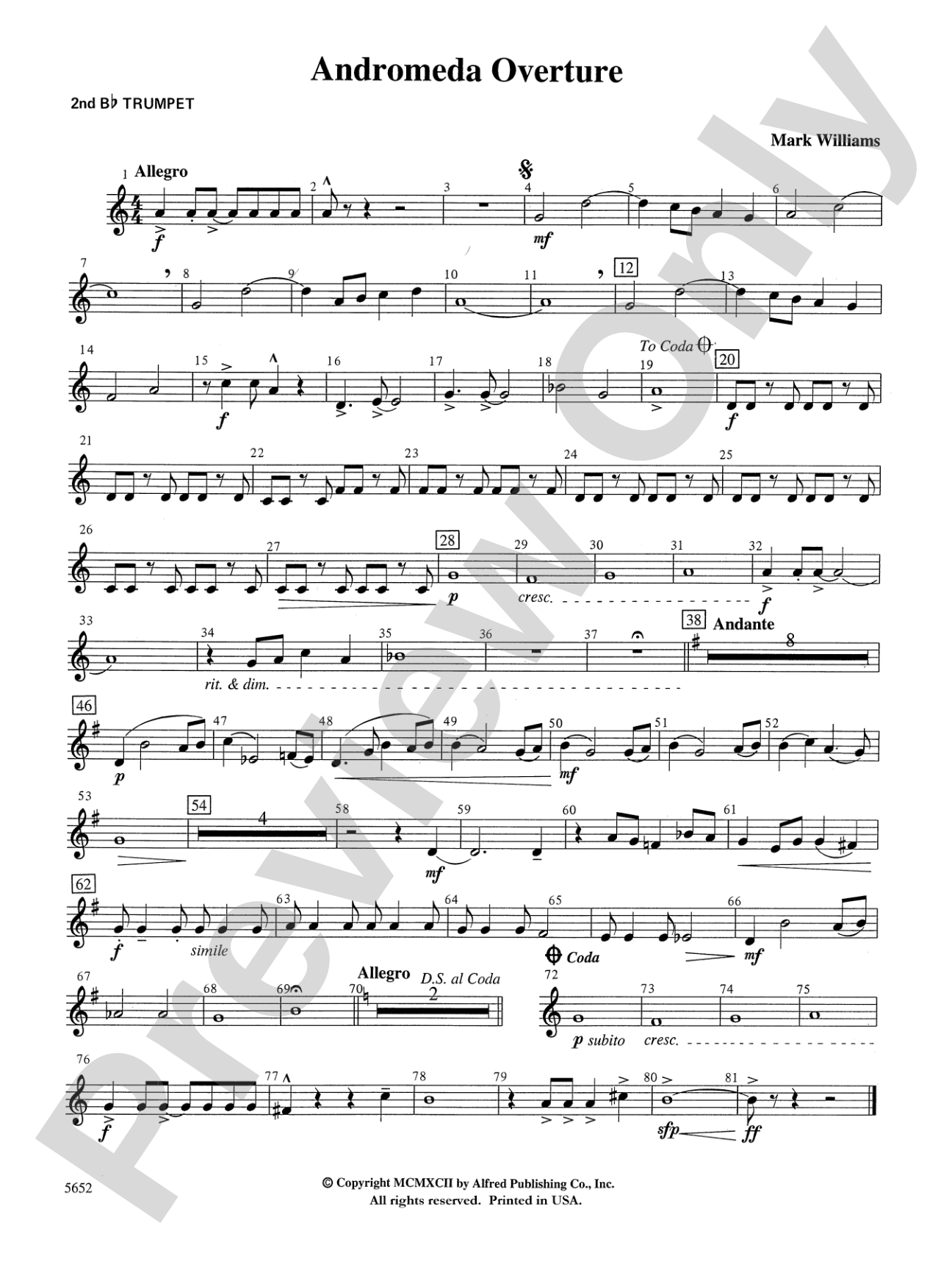 Andromeda Overture: 2nd B-flat Trumpet