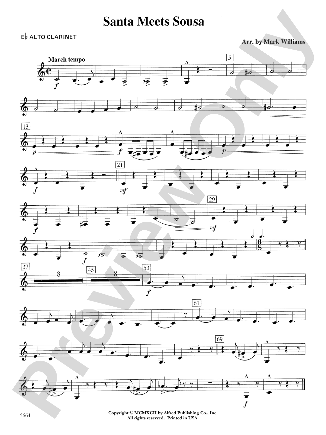 Santa Meets Sousa: E-flat Alto Clarinet