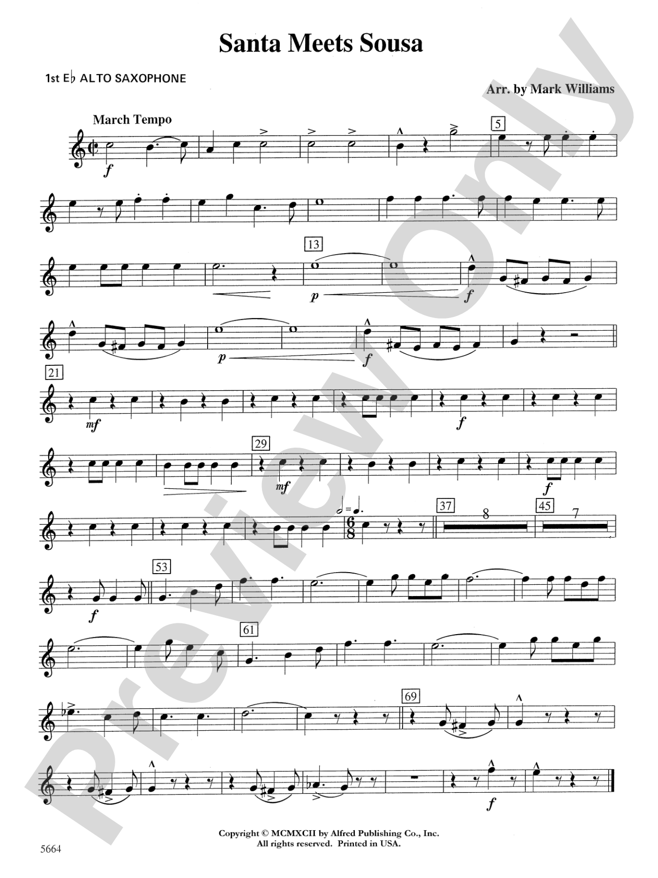 Santa Meets Sousa: E-flat Alto Saxophone