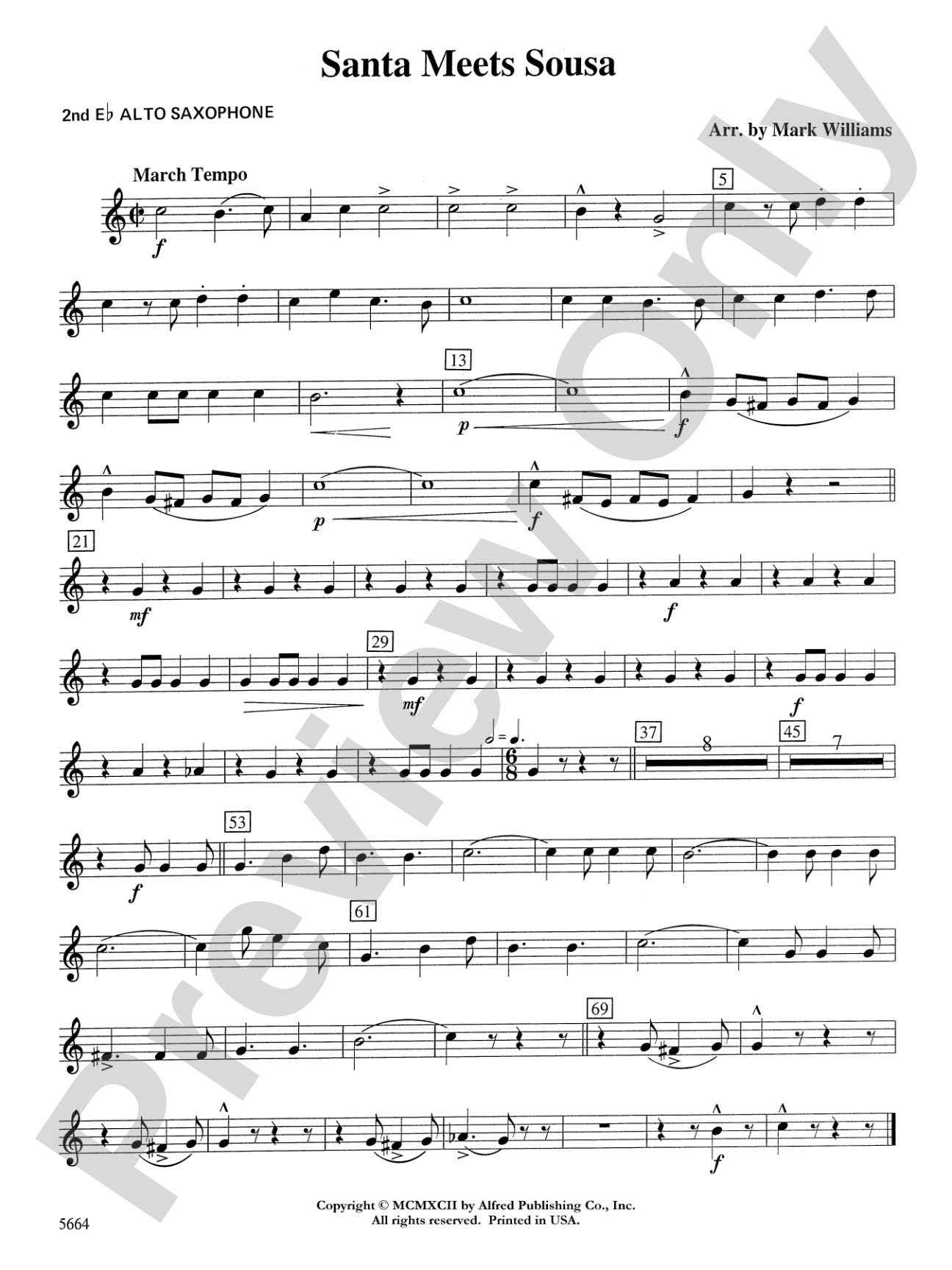 Santa Meets Sousa: 2nd E-flat Alto Saxophone