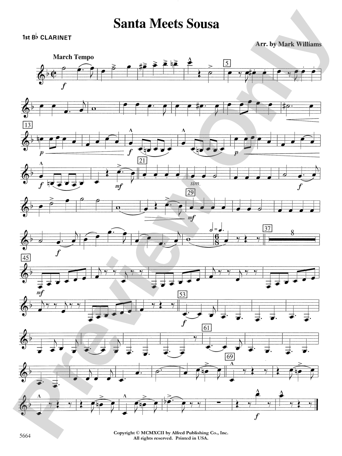 Santa Meets Sousa: 1st B-flat Clarinet