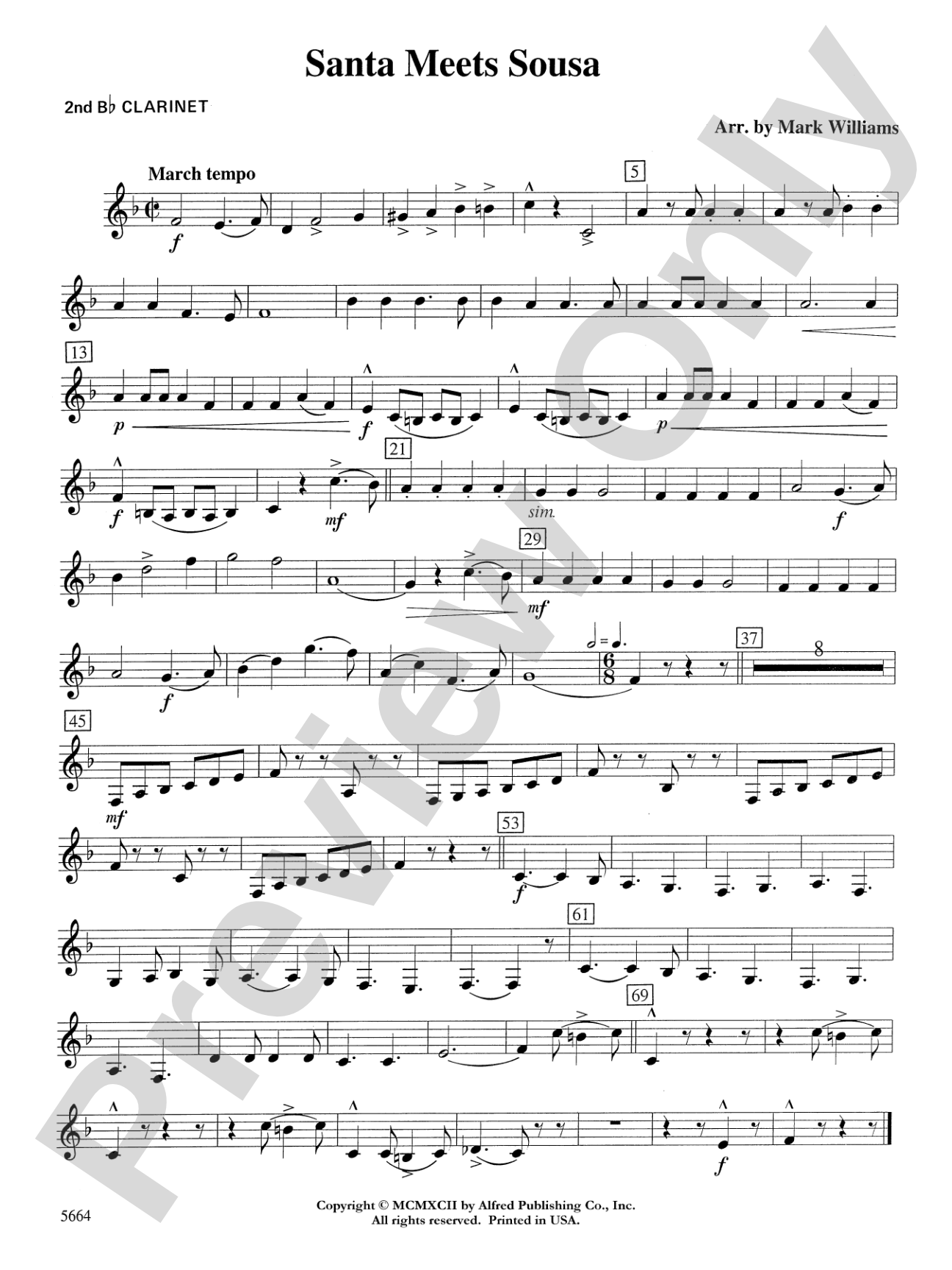 Santa Meets Sousa: 2nd B-flat Clarinet
