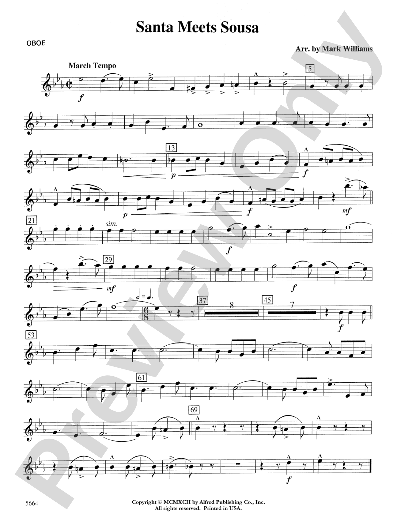 Santa Meets Sousa: Oboe