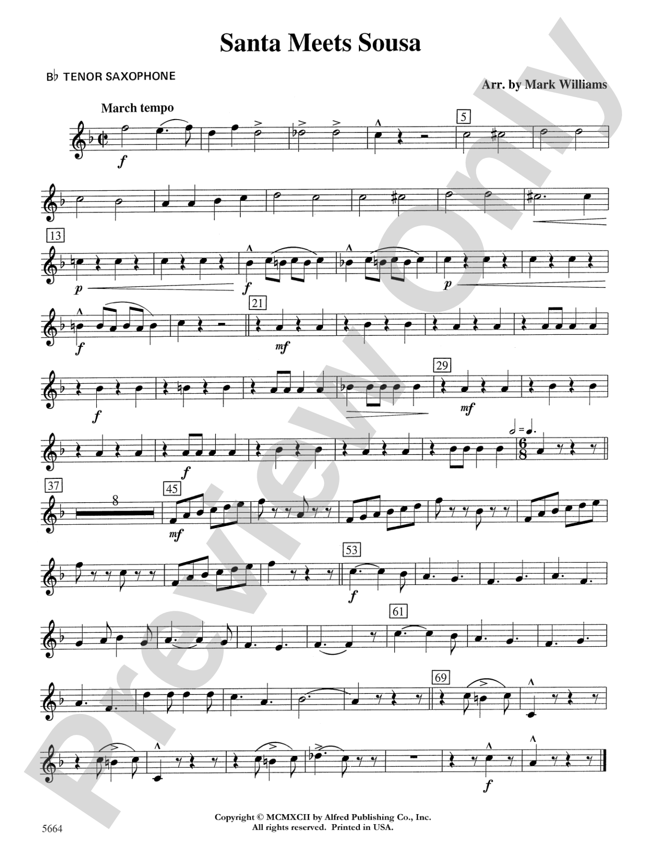 Santa Meets Sousa: B-flat Tenor Saxophone