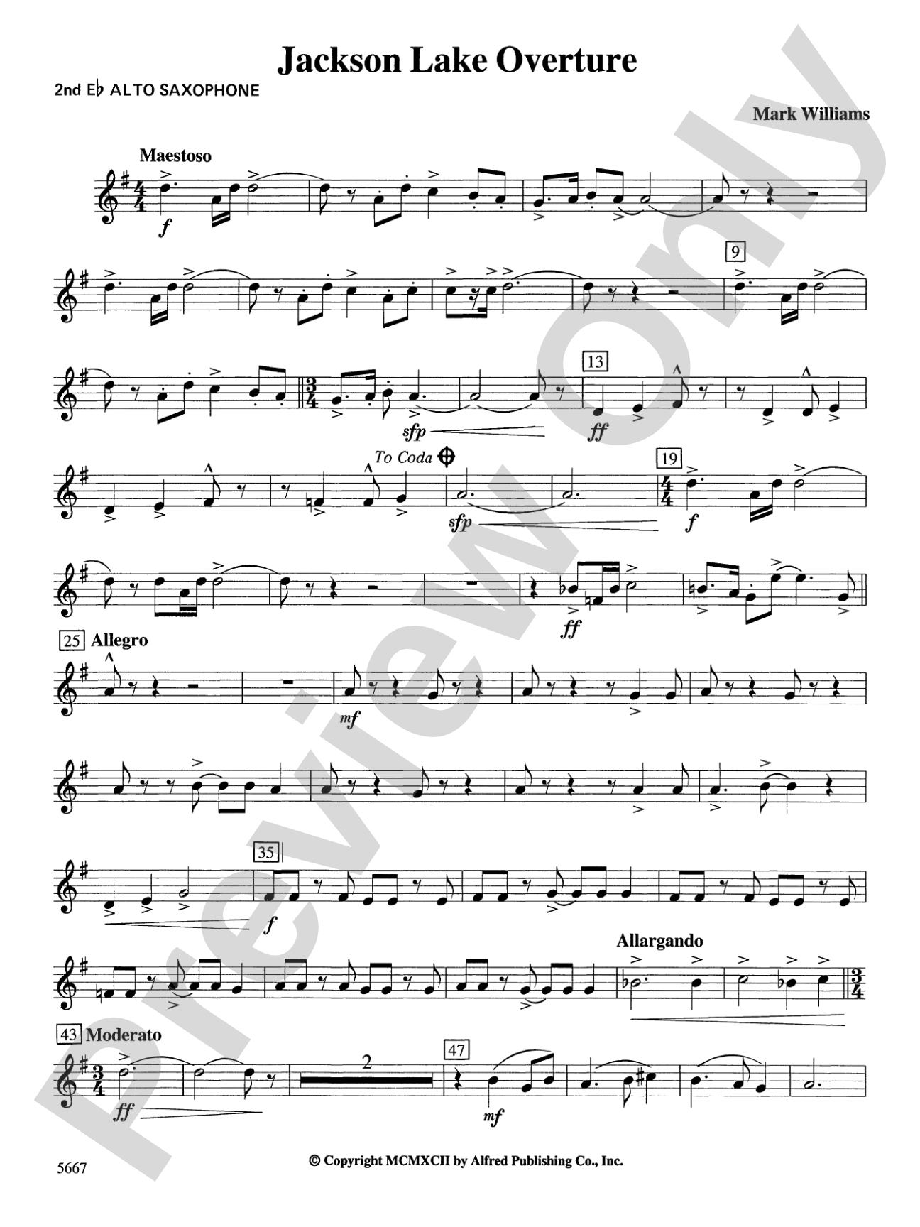 Jackson Lake Overture: 2nd E-flat Alto Saxophone