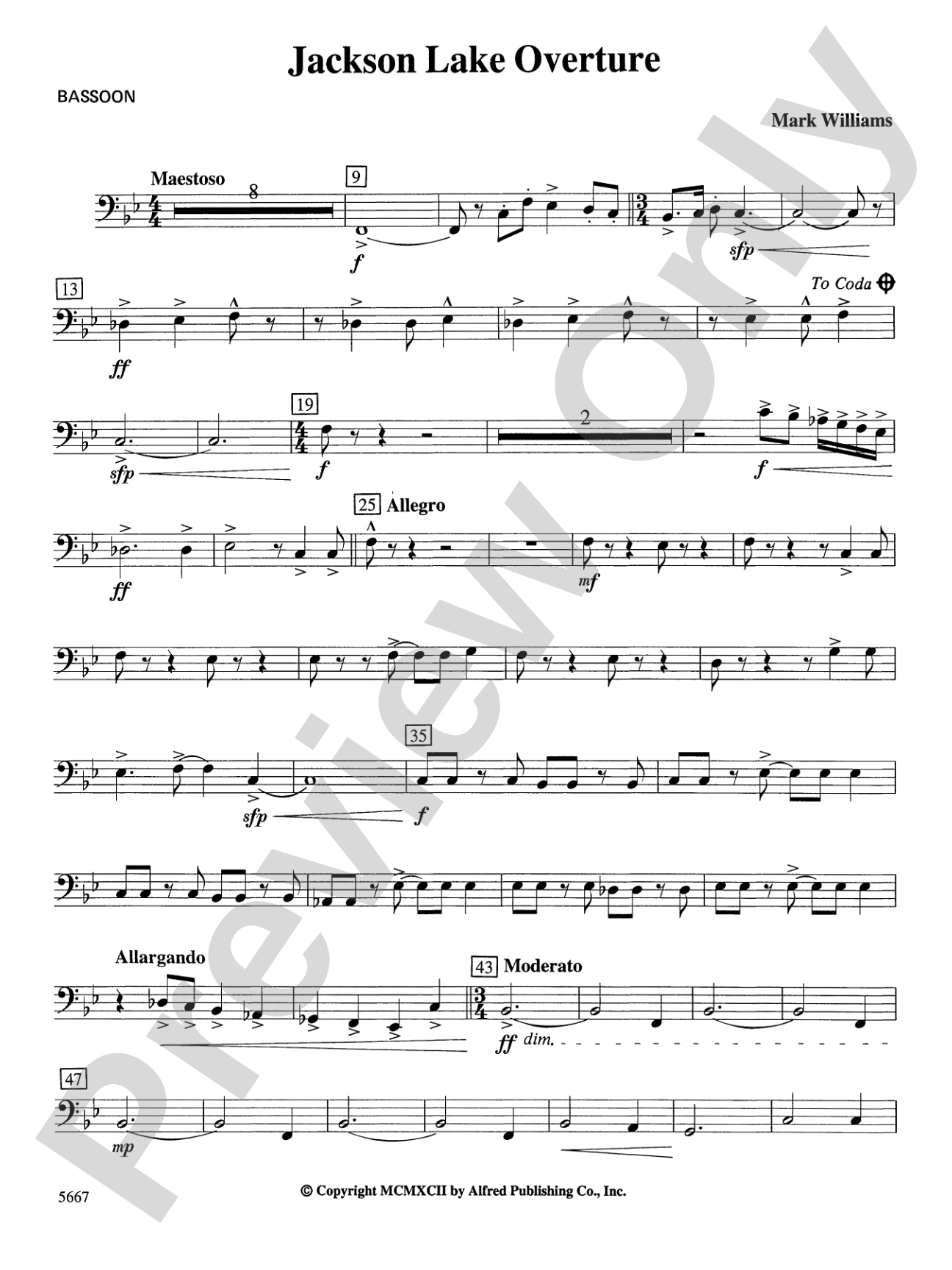 Jackson Lake Overture: Bassoon