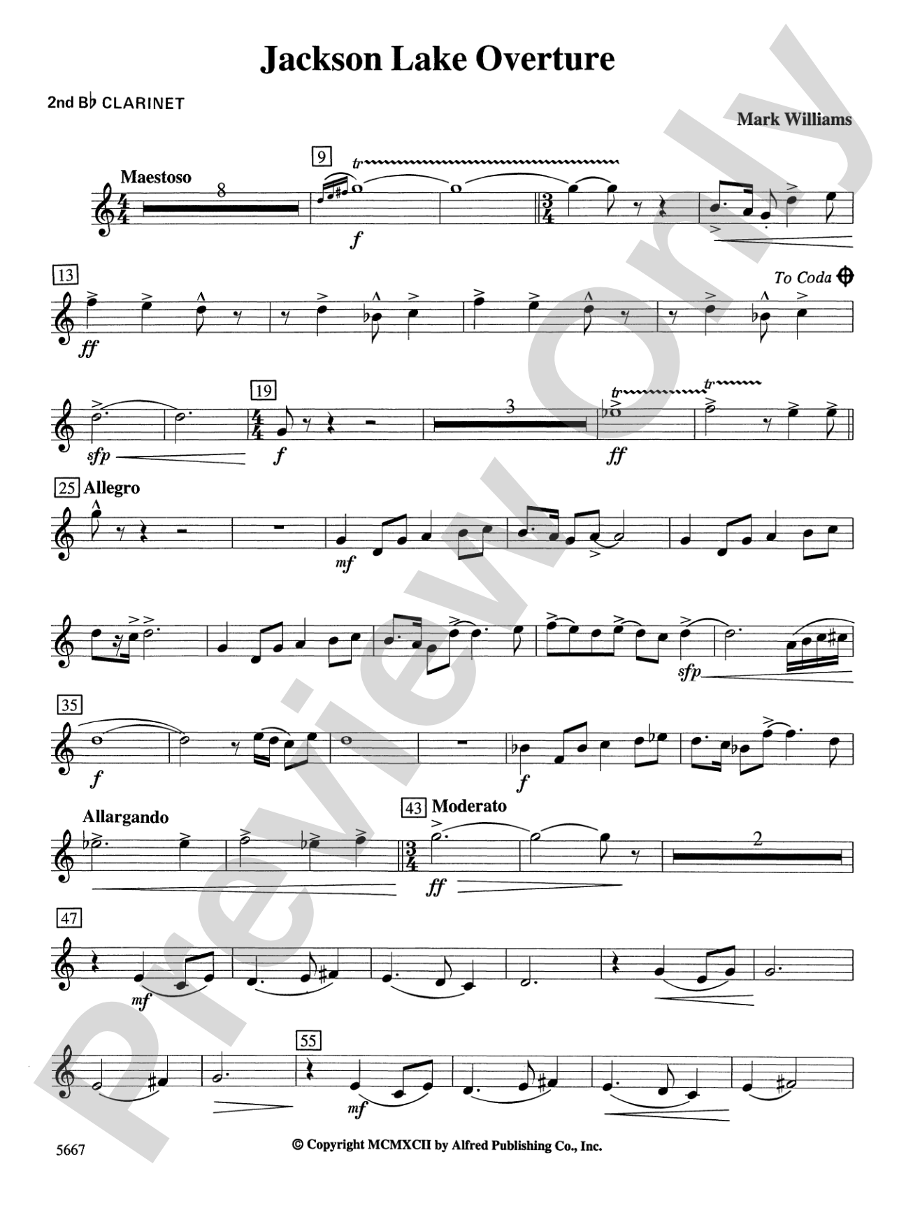 Jackson Lake Overture: 2nd B-flat Clarinet