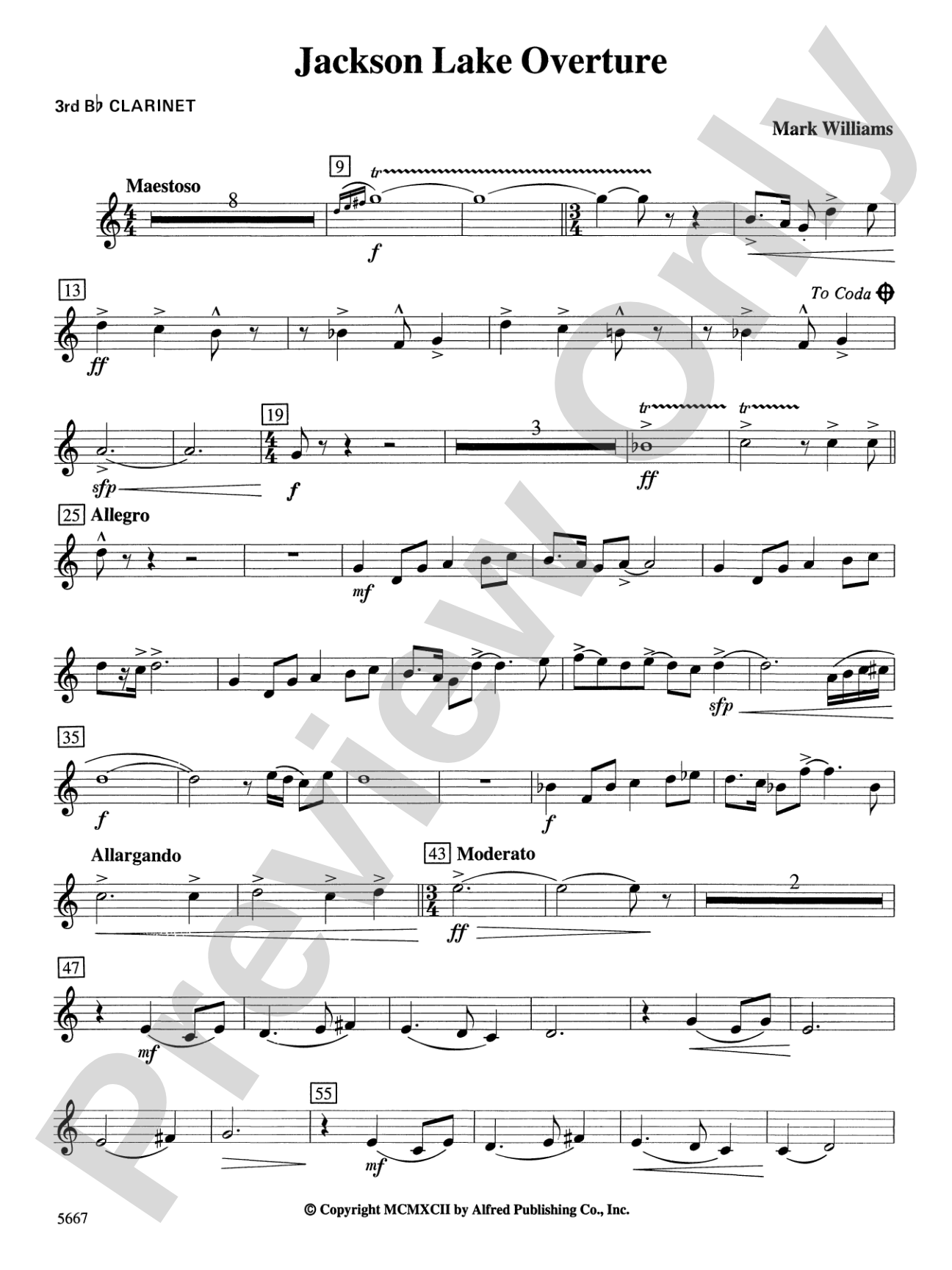 Jackson Lake Overture: 3rd B-flat Clarinet