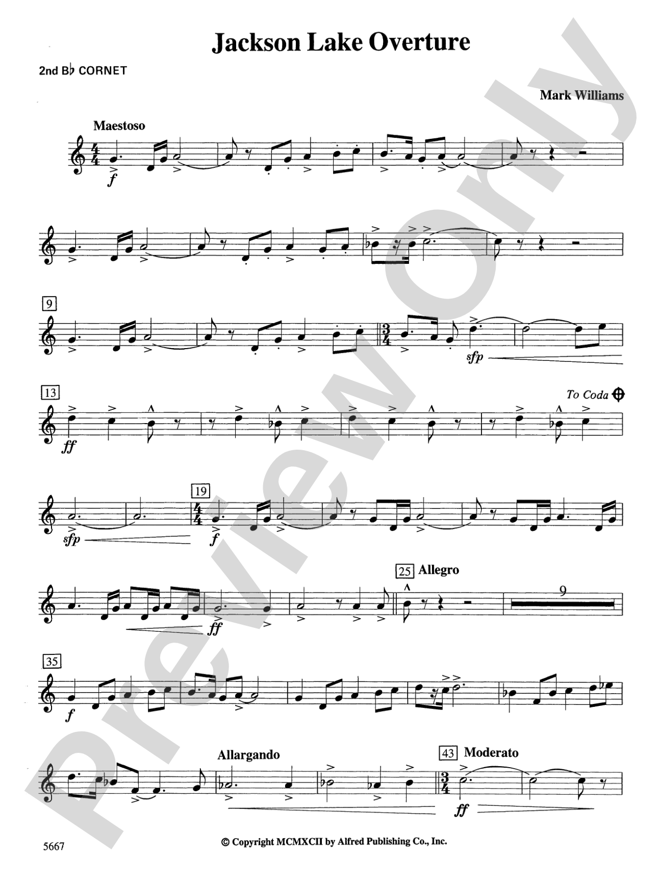 Jackson Lake Overture: 2nd B-flat Cornet