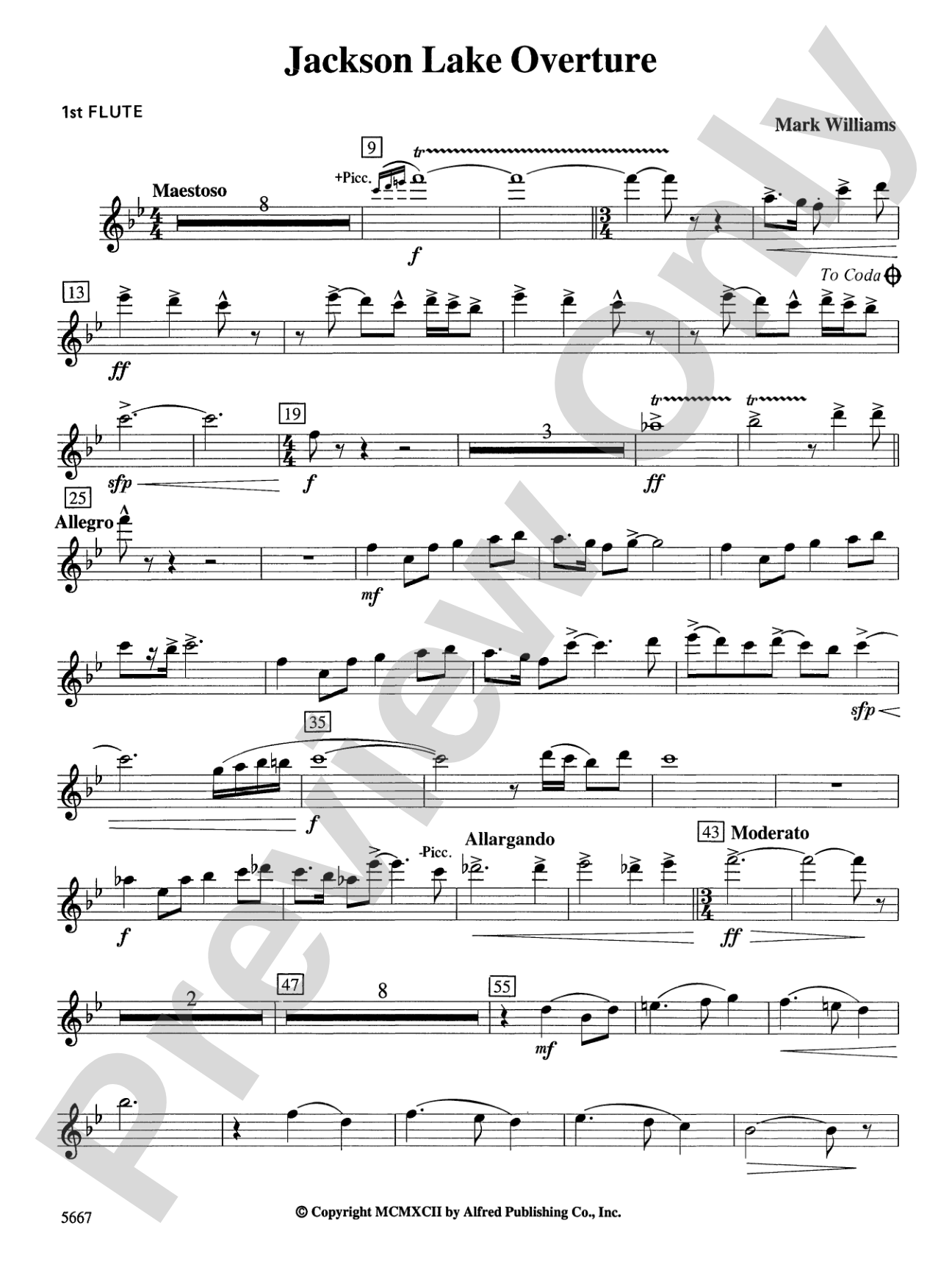 Jackson Lake Overture: Flute