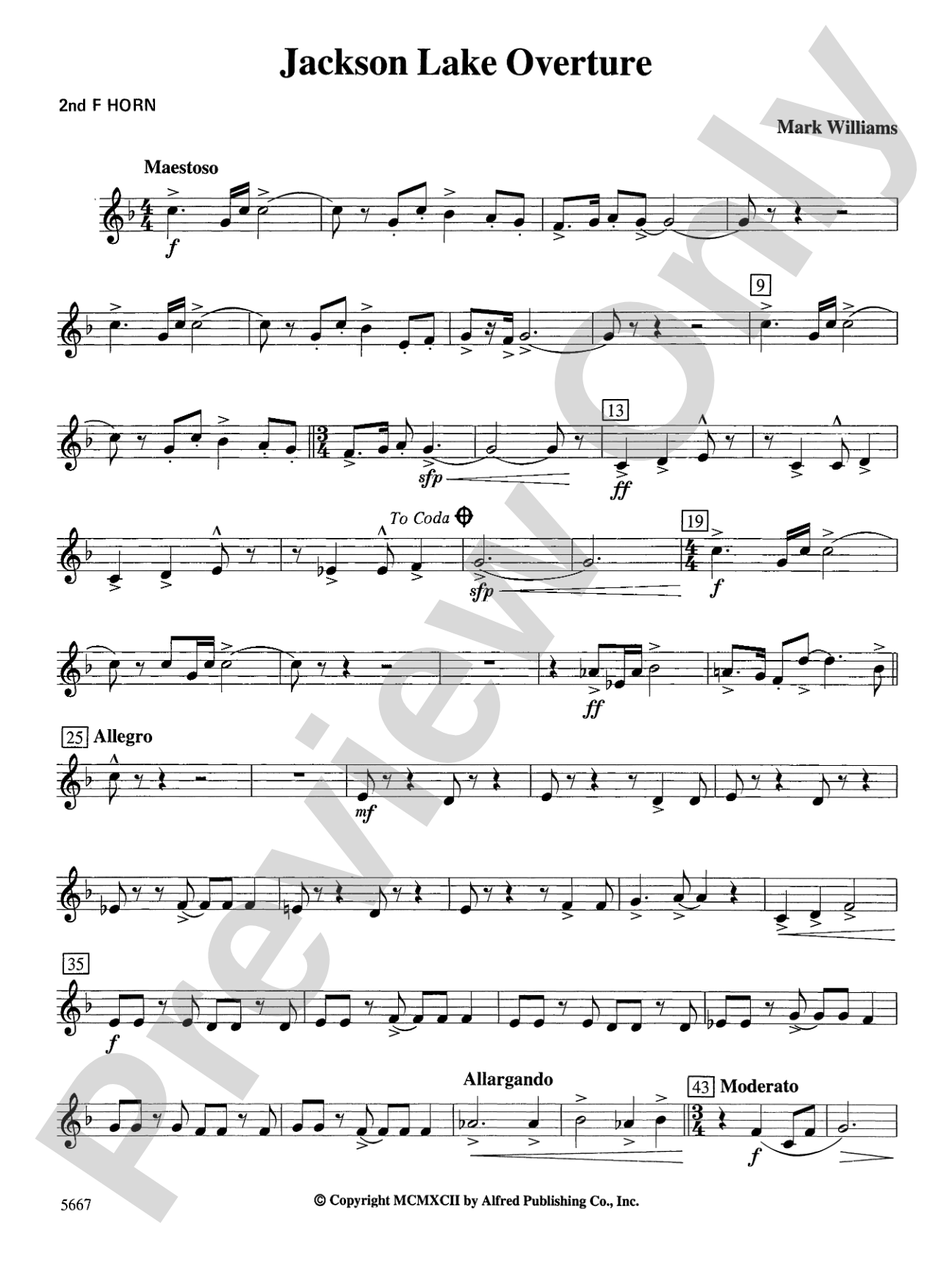 Jackson Lake Overture: 2nd F Horn