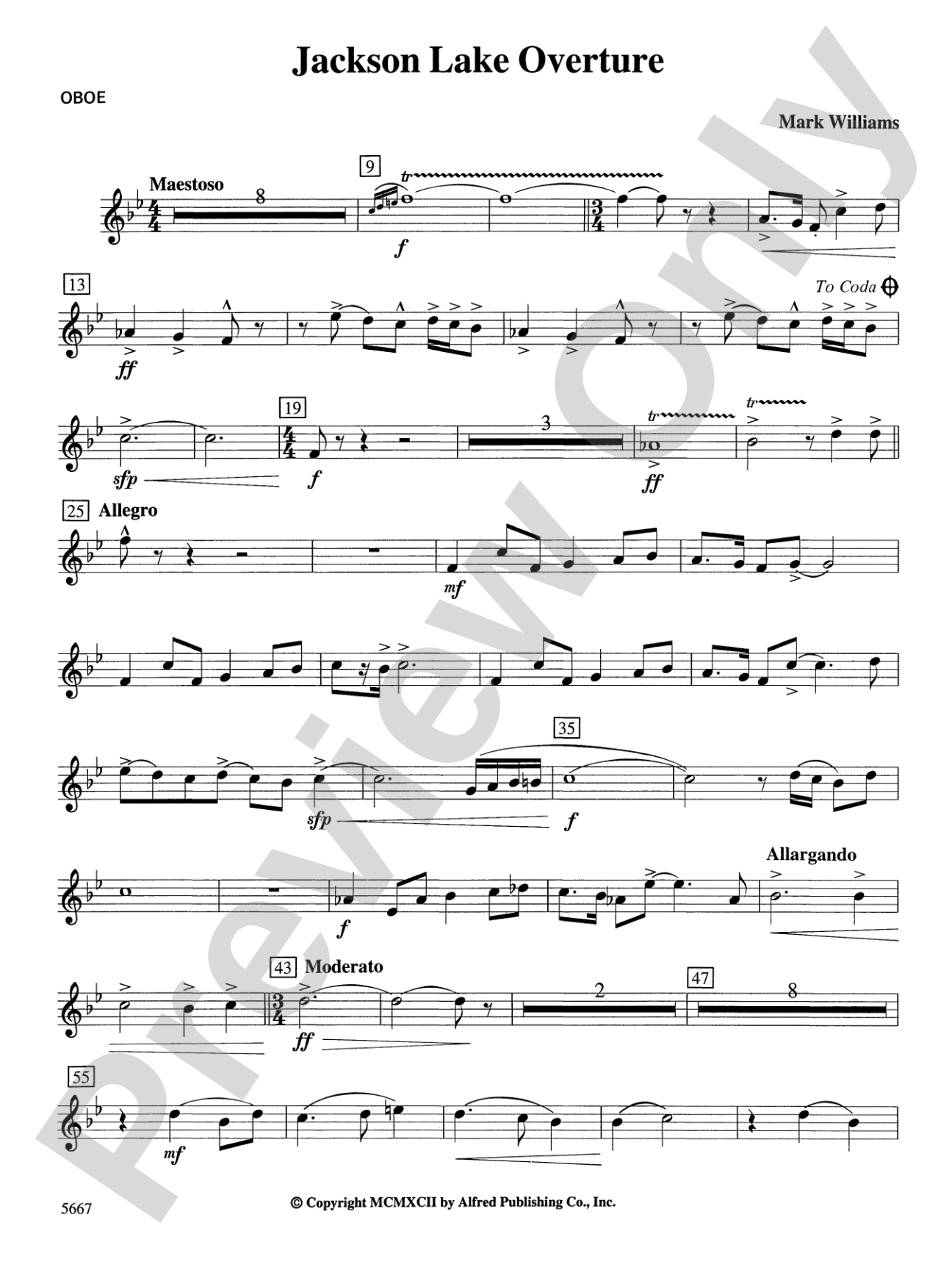 Jackson Lake Overture: Oboe