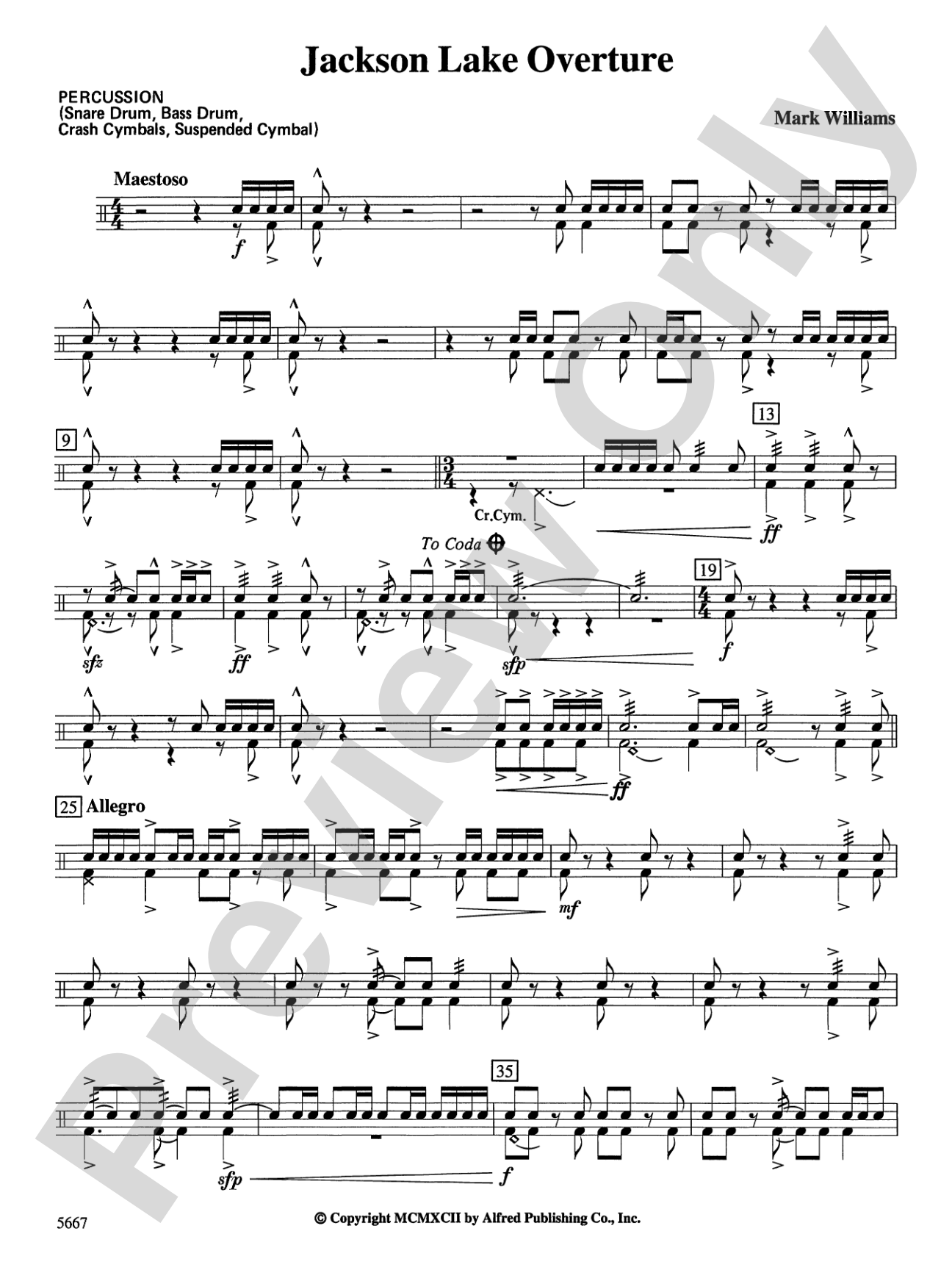 Jackson Lake Overture: 1st Percussion
