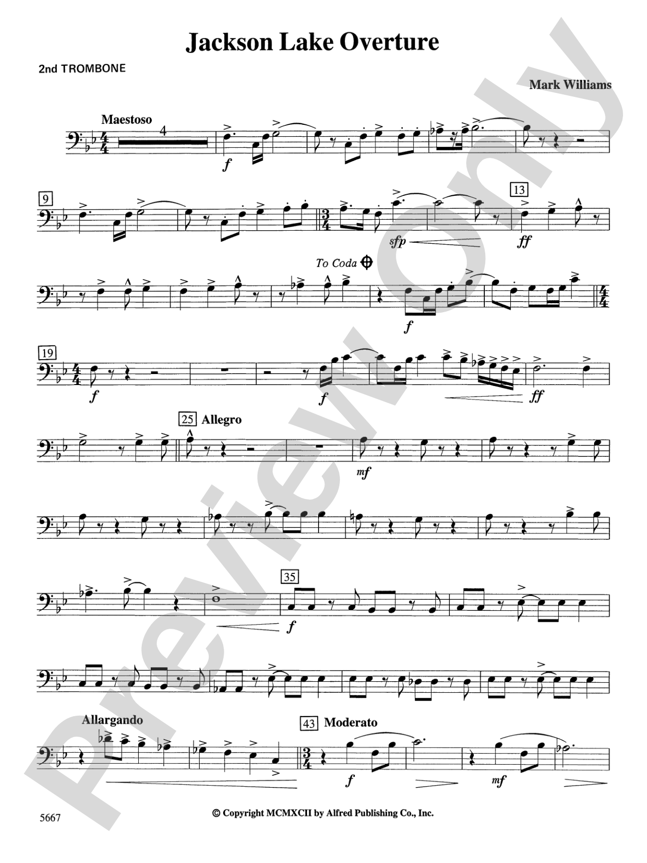 Jackson Lake Overture: 2nd Trombone