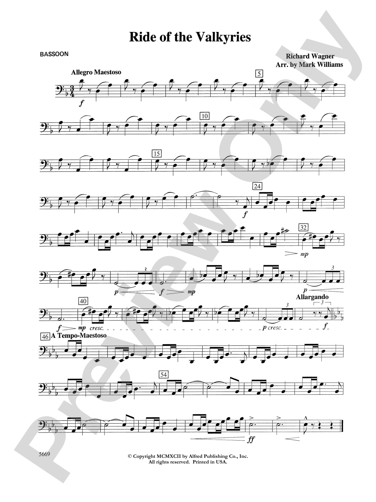 Ride of the Valkyries: Bassoon